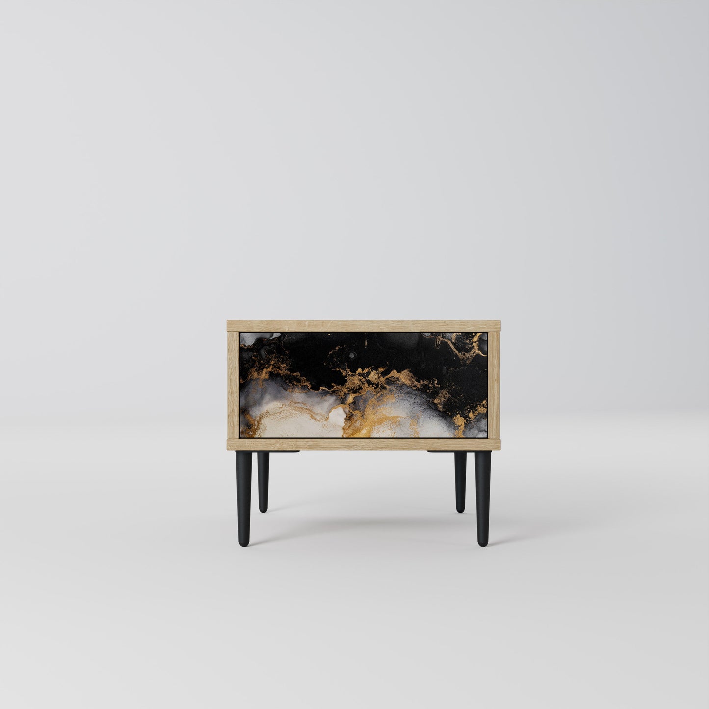 MARBLE OF TOMMORROW Nightstand in Oak Effect