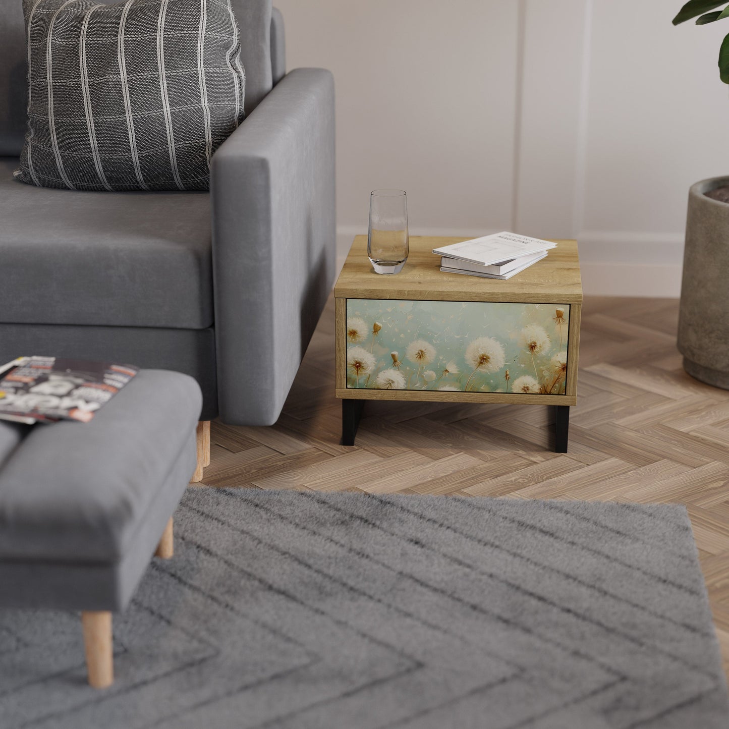 Comodino DREAMY MEADOW effetto rovere