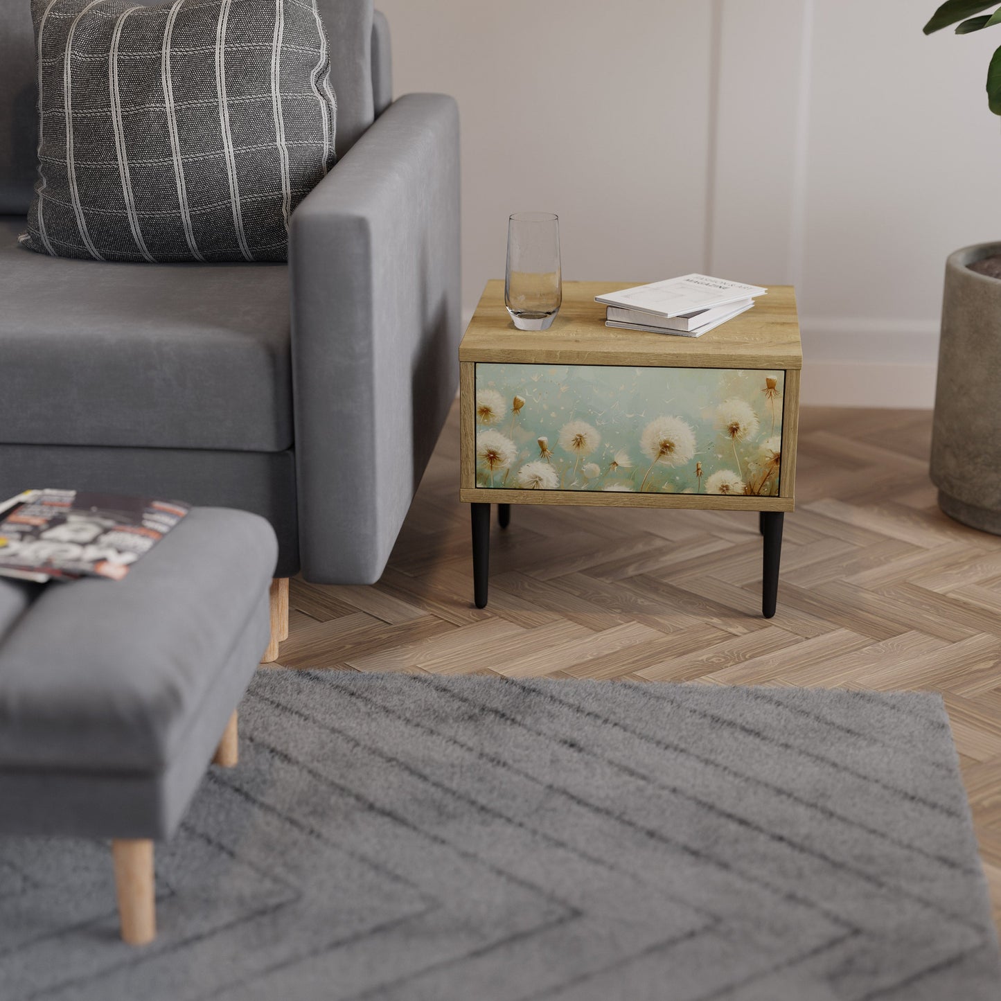 Comodino DREAMY MEADOW effetto rovere