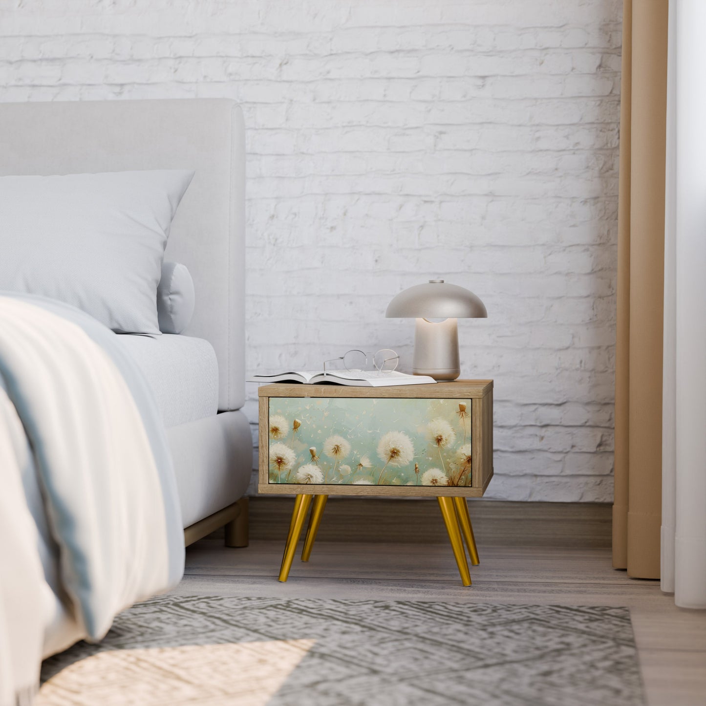 Comodino DREAMY MEADOW effetto rovere