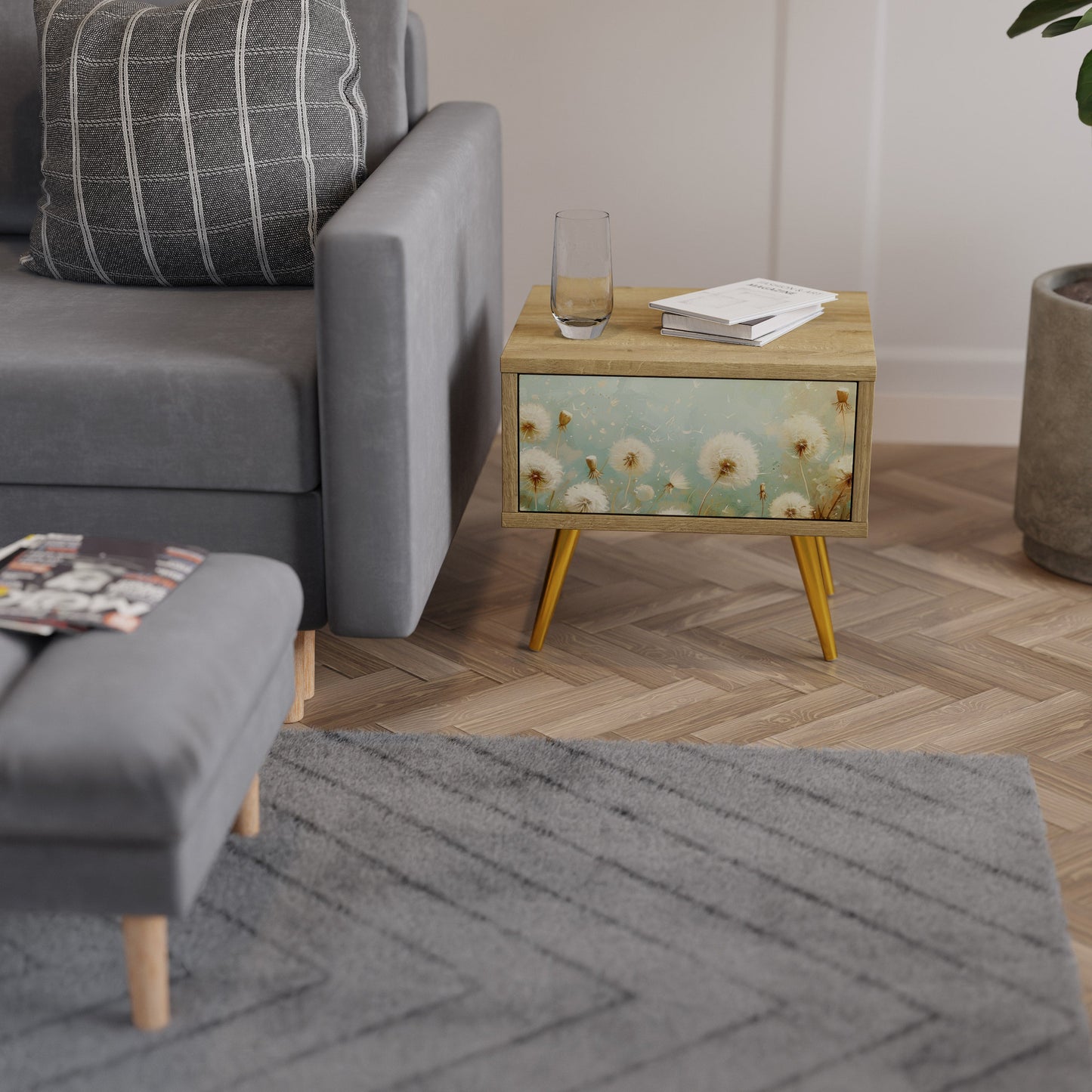 Comodino DREAMY MEADOW effetto rovere