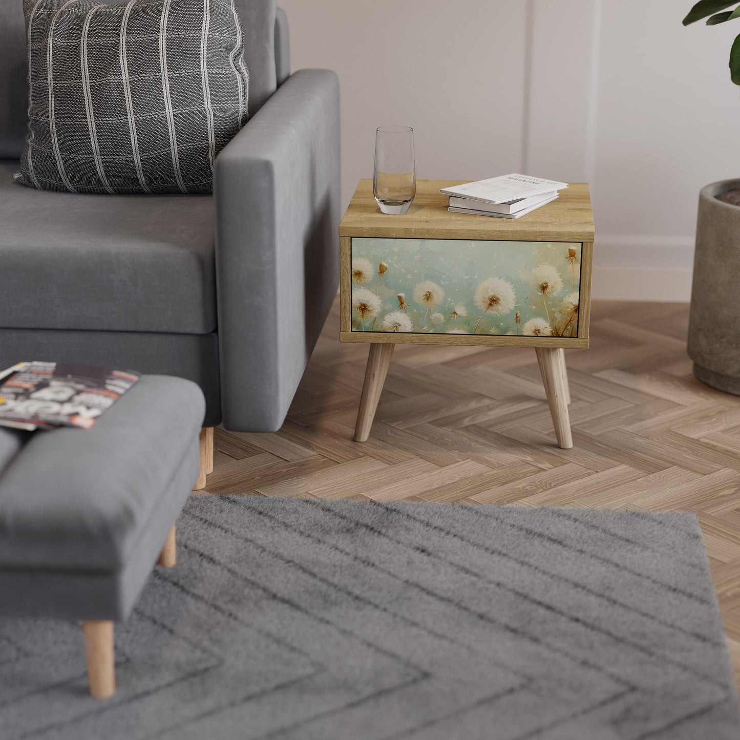 Comodino DREAMY MEADOW effetto rovere