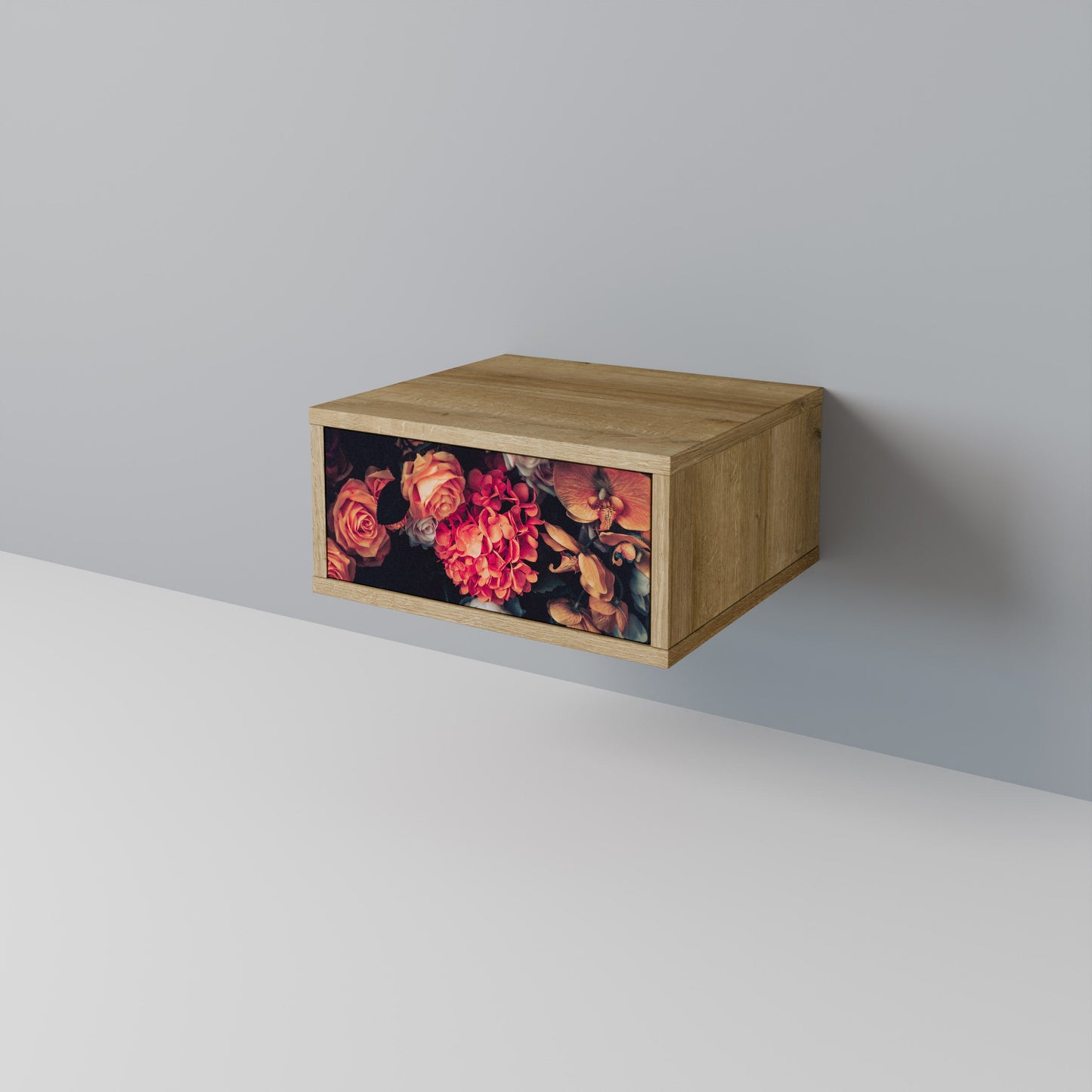 Comodino NEVERENDING BLOOM effetto rovere