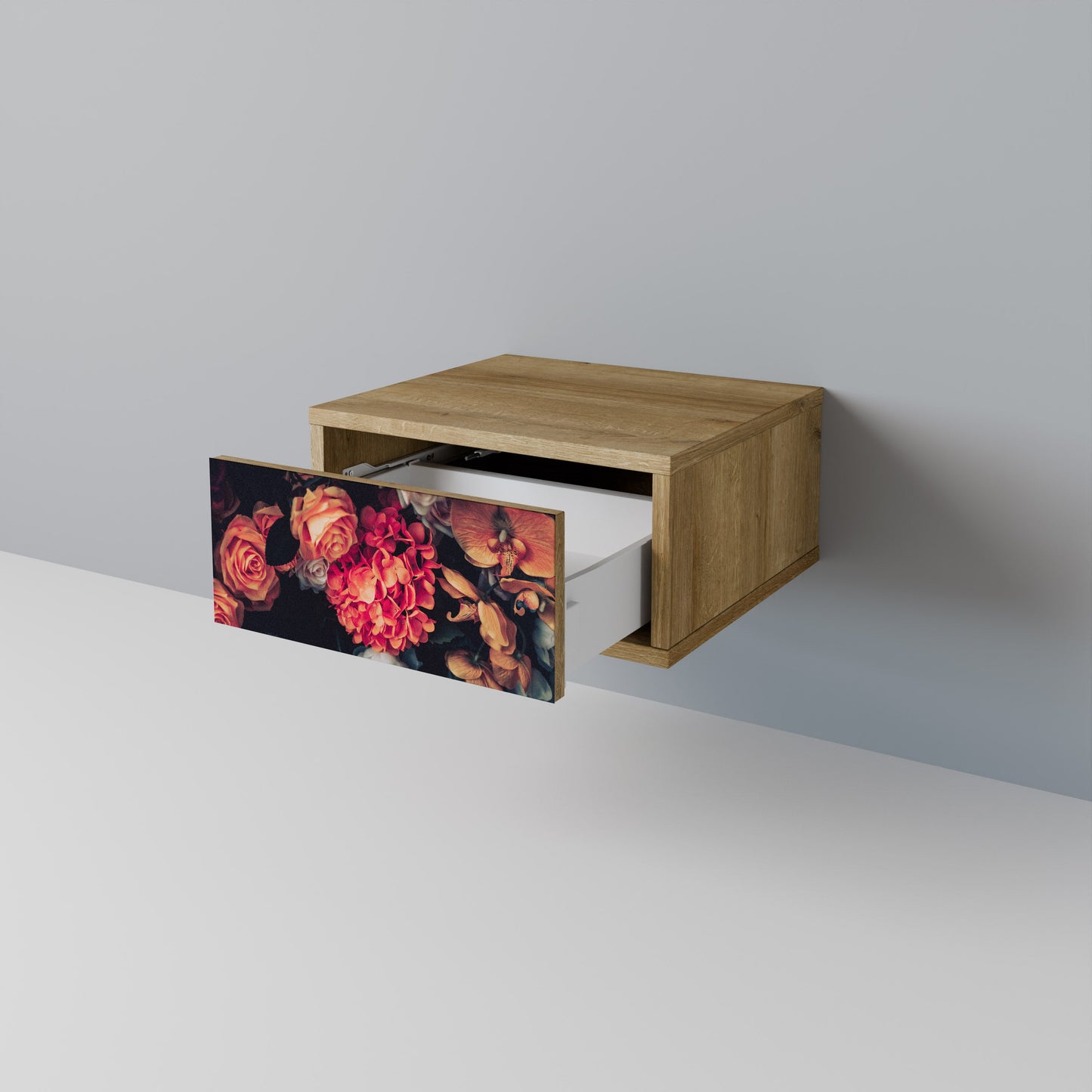 Comodino NEVERENDING BLOOM effetto rovere