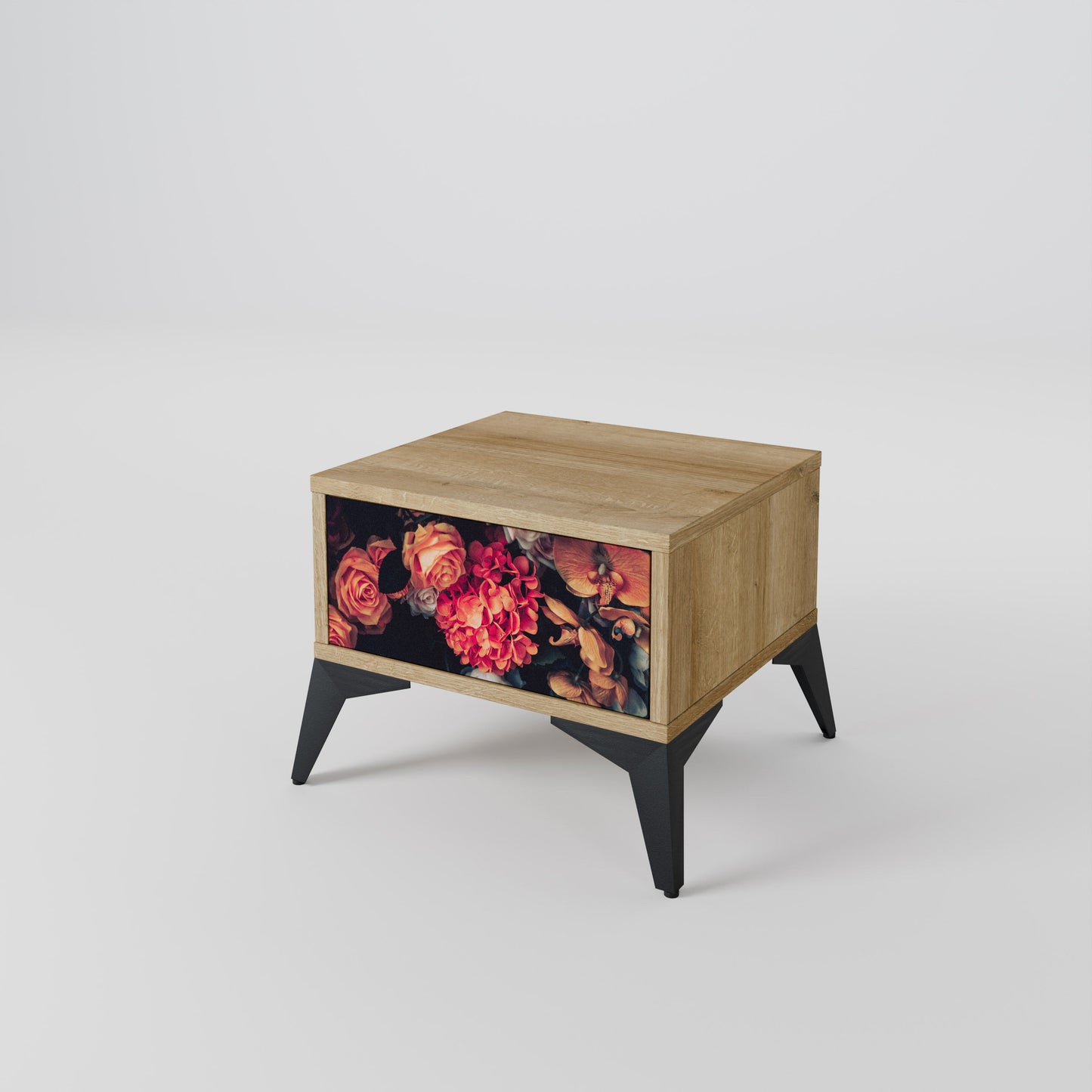 Comodino NEVERENDING BLOOM effetto rovere
