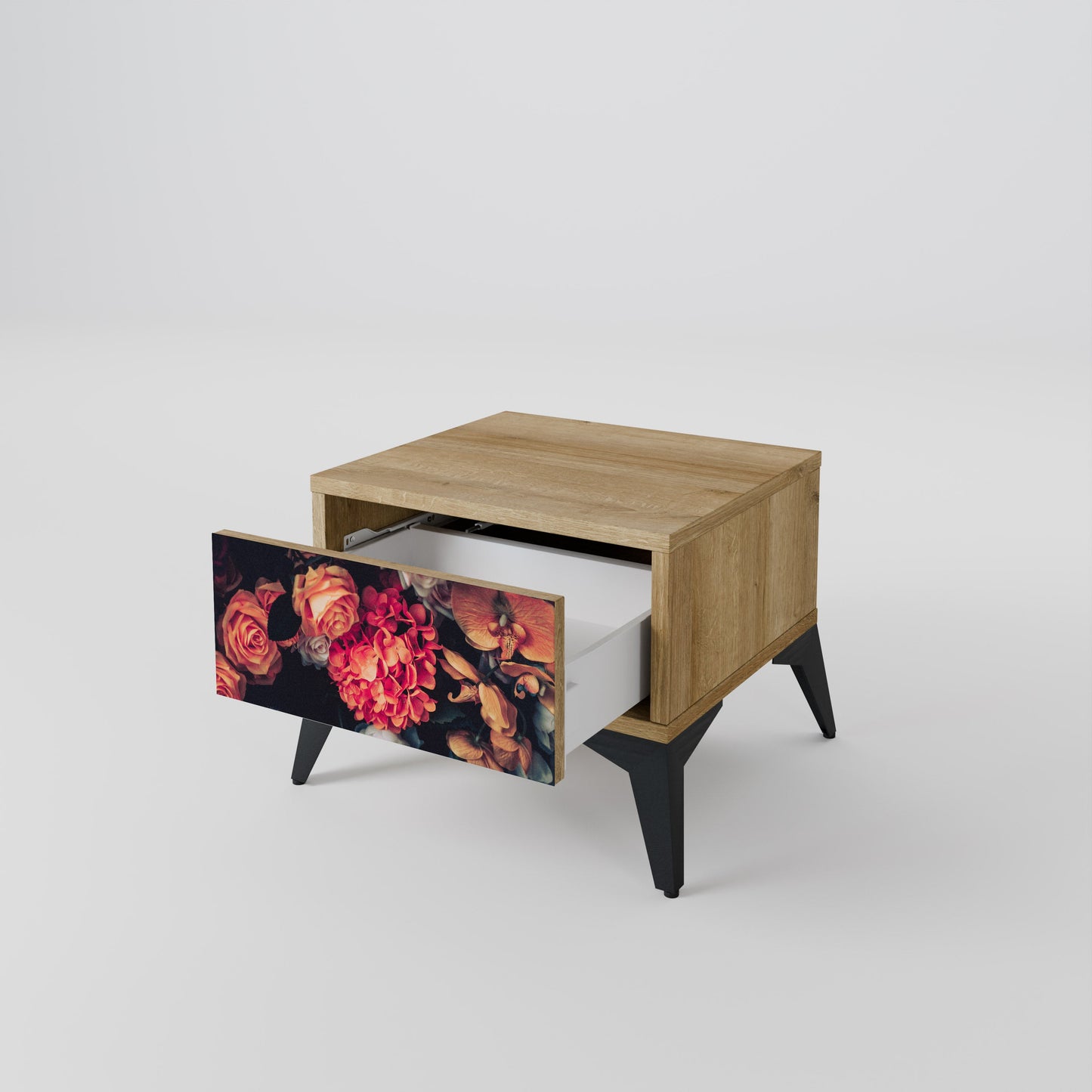 Comodino NEVERENDING BLOOM effetto rovere