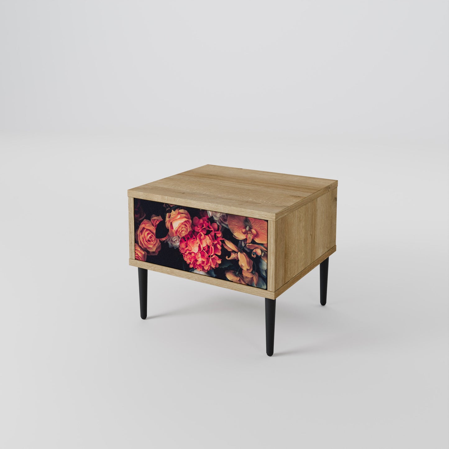 Comodino NEVERENDING BLOOM effetto rovere
