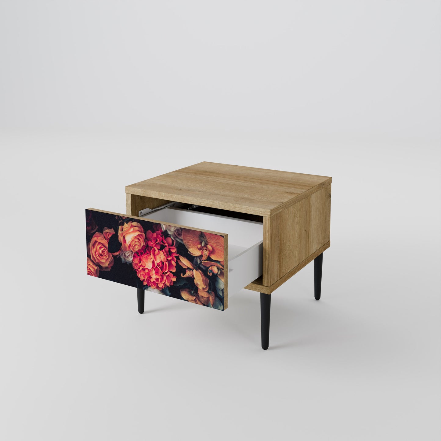 Comodino NEVERENDING BLOOM effetto rovere