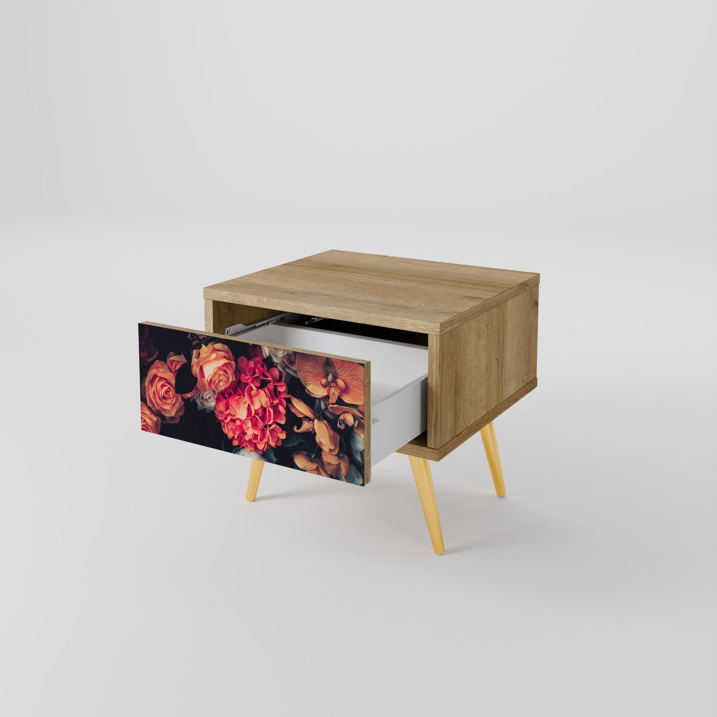 Comodino NEVERENDING BLOOM effetto rovere