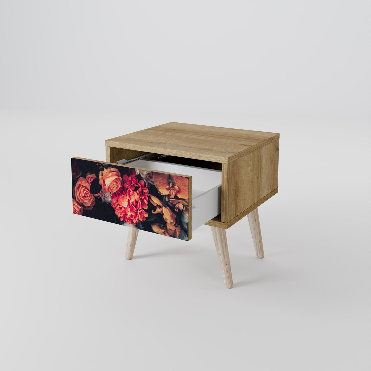 Comodino NEVERENDING BLOOM effetto rovere
