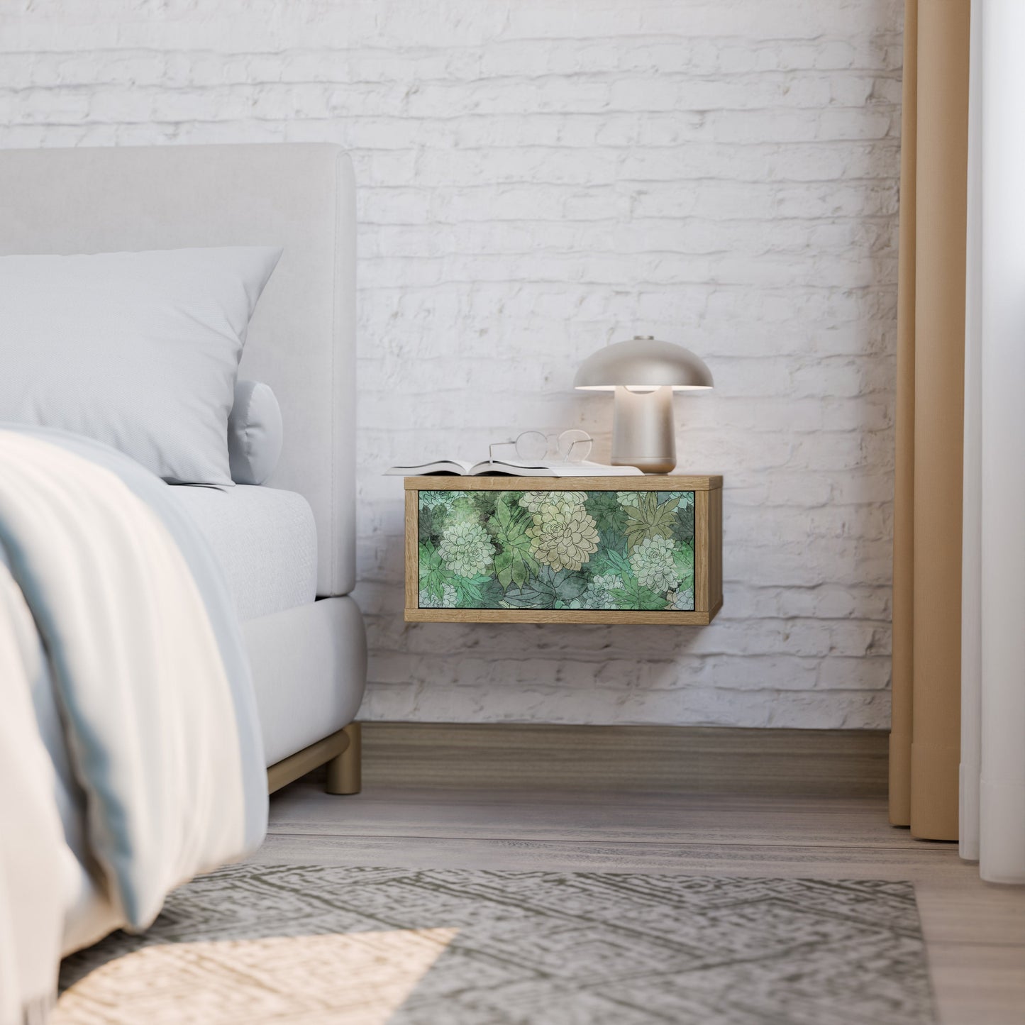 Comodino SUCCULENT CLUSTER in effetto rovere