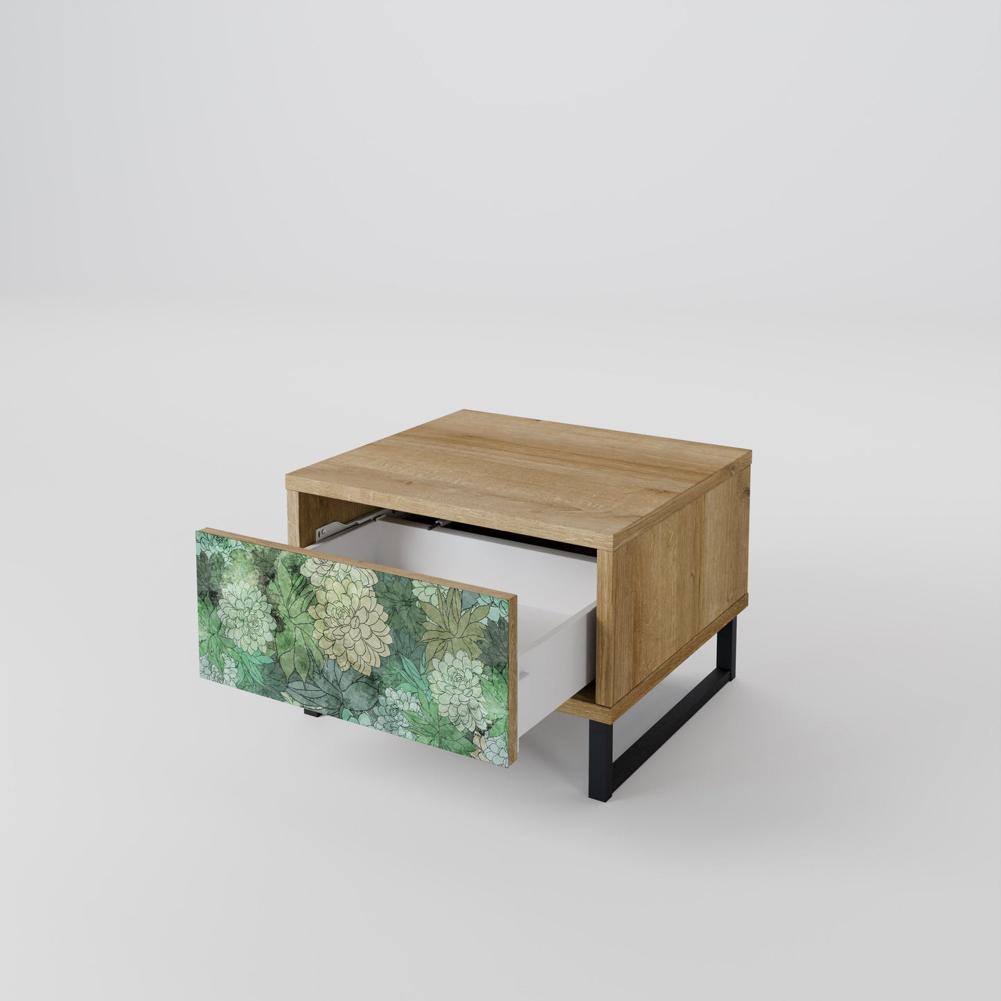 Comodino SUCCULENT CLUSTER in effetto rovere