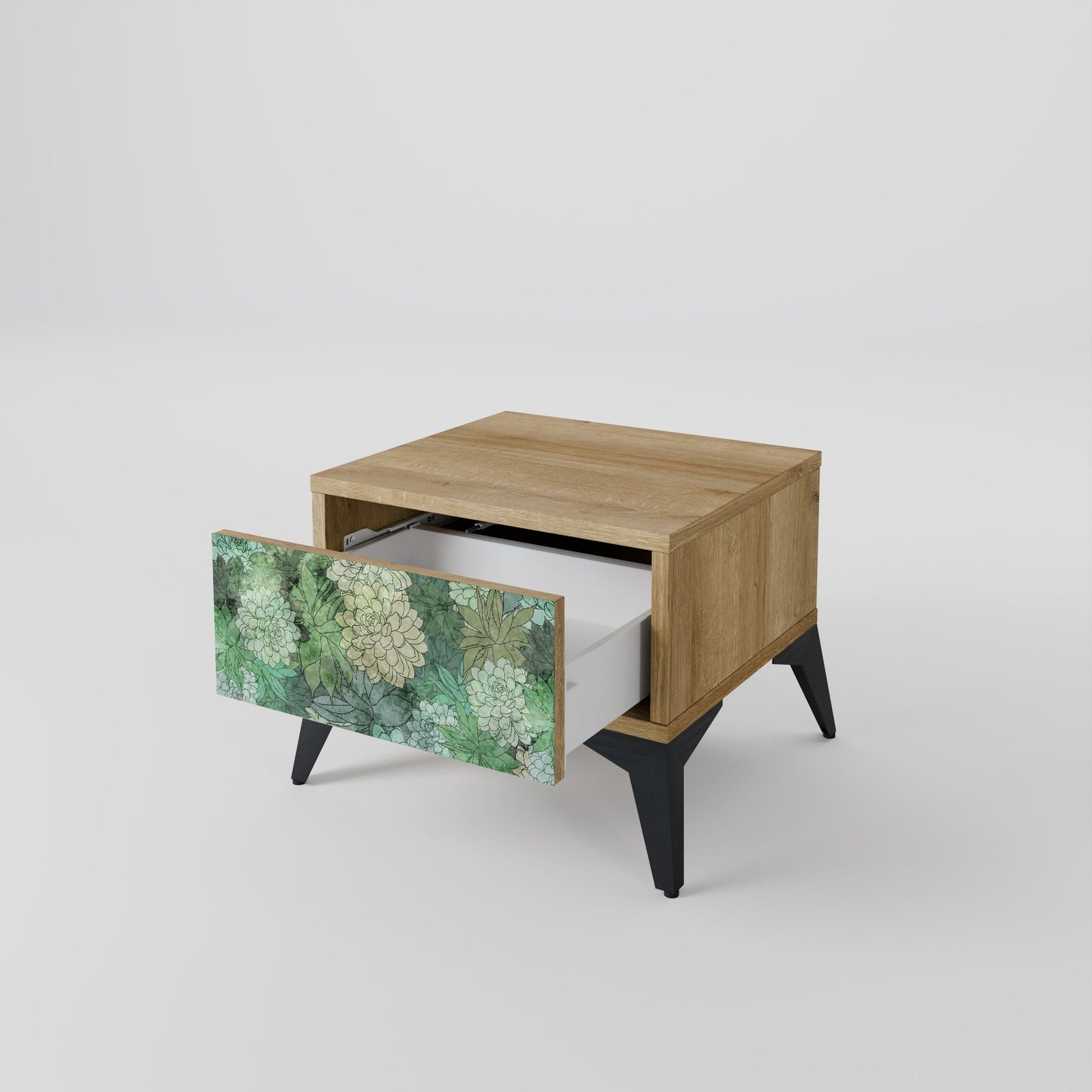 Comodino SUCCULENT CLUSTER in effetto rovere