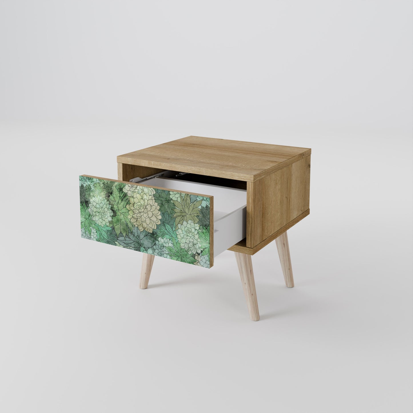 Comodino SUCCULENT CLUSTER in effetto rovere