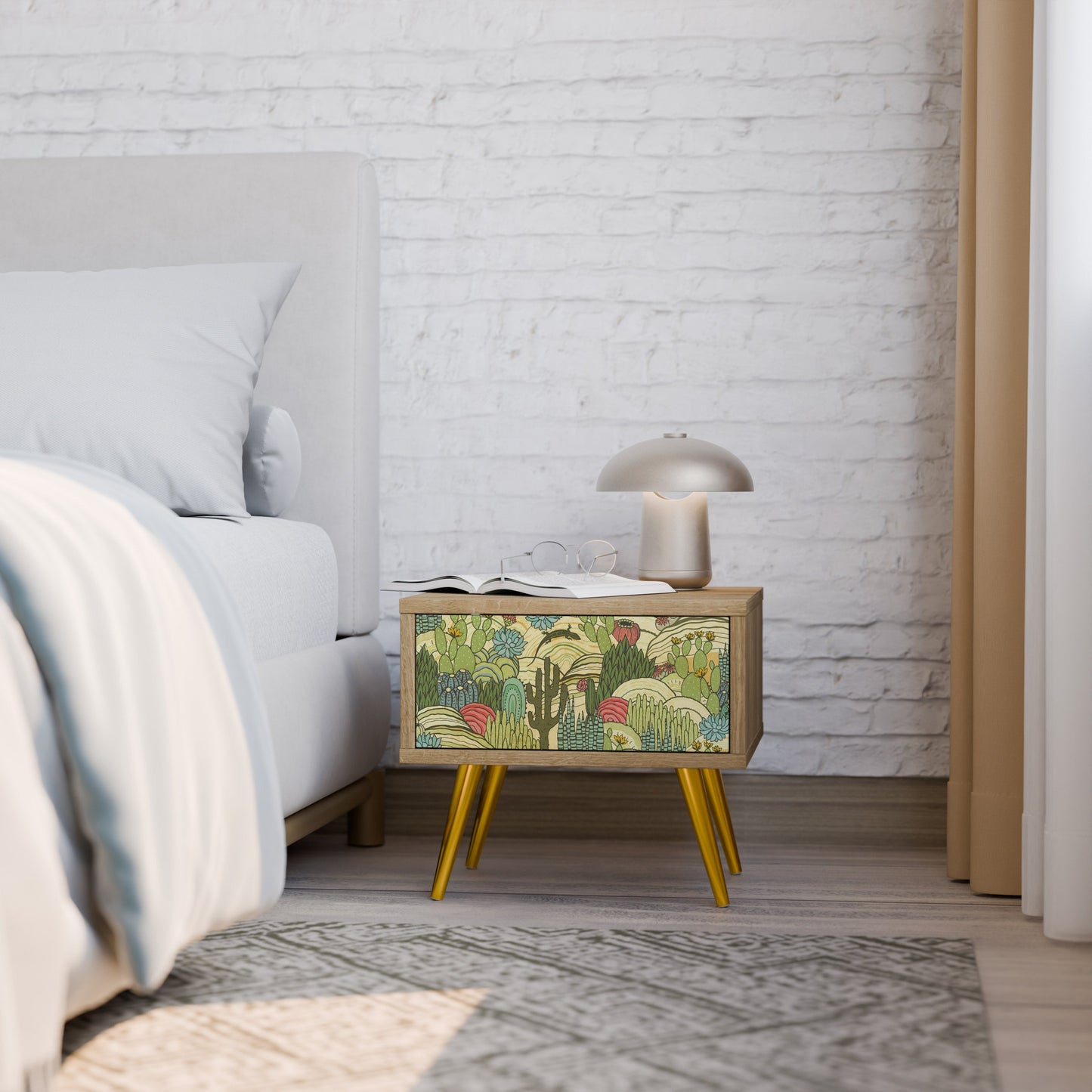Comodino SUCCULENTS KALEIDOSCOPE in effetto rovere