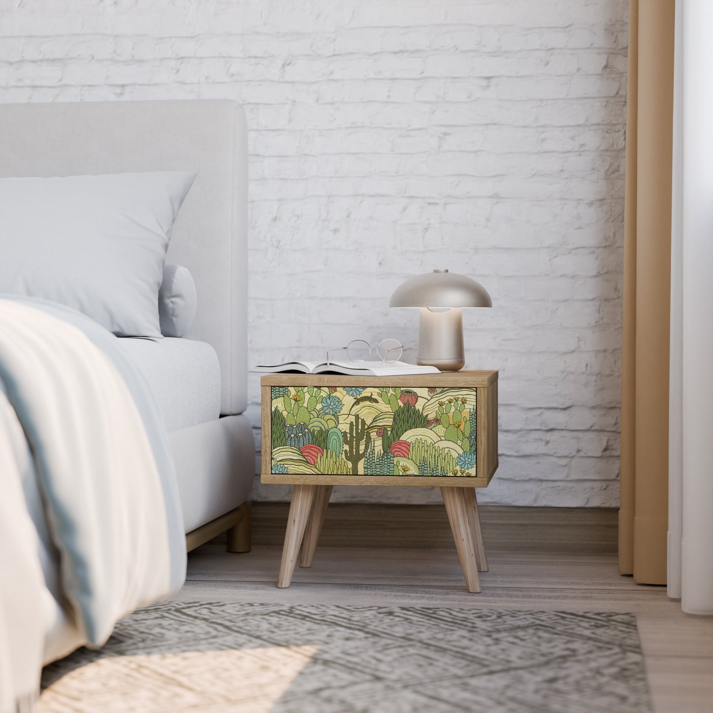 Comodino SUCCULENTS KALEIDOSCOPE in effetto rovere