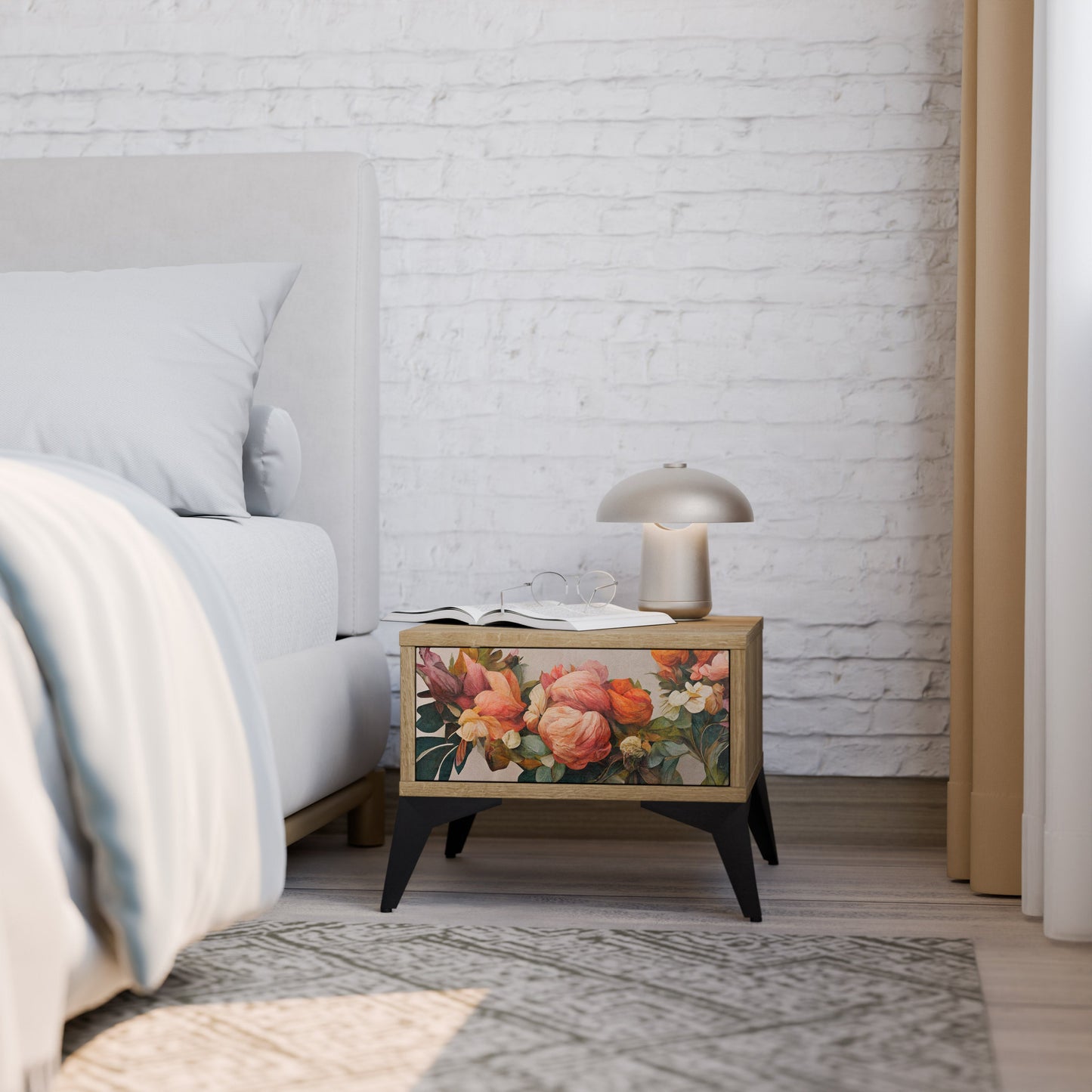 Comodino STYLISH BEAUTY in effetto rovere
