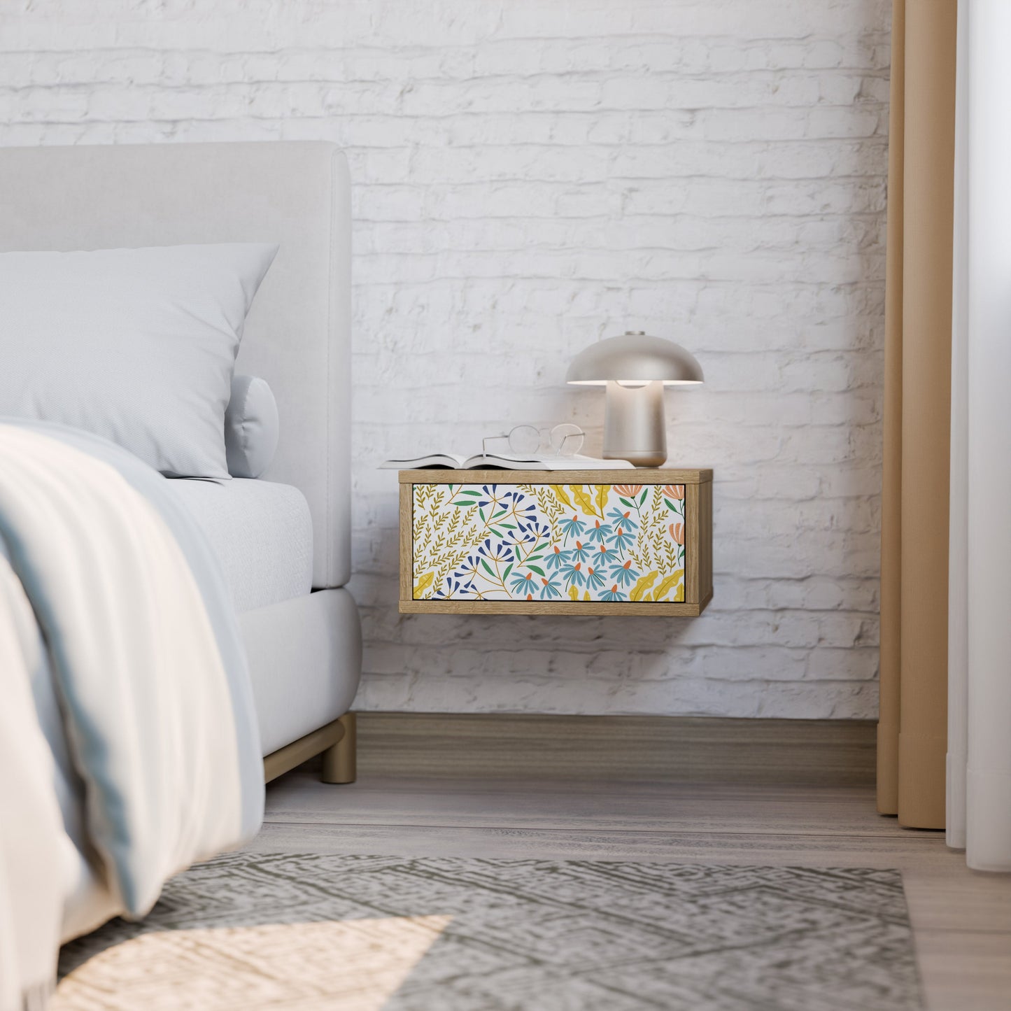 Comodino HELLO SPRING in effetto rovere