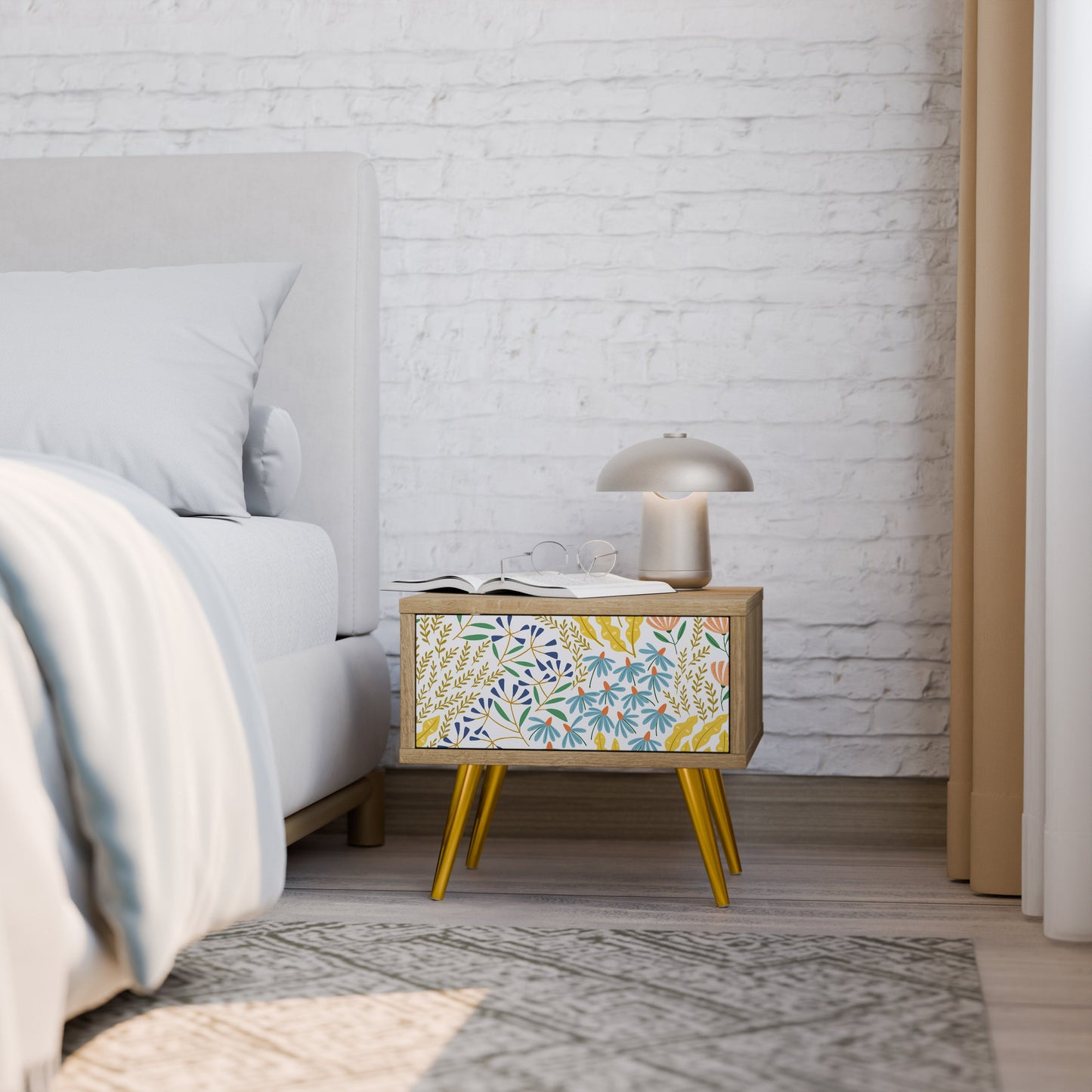 Comodino HELLO SPRING in effetto rovere
