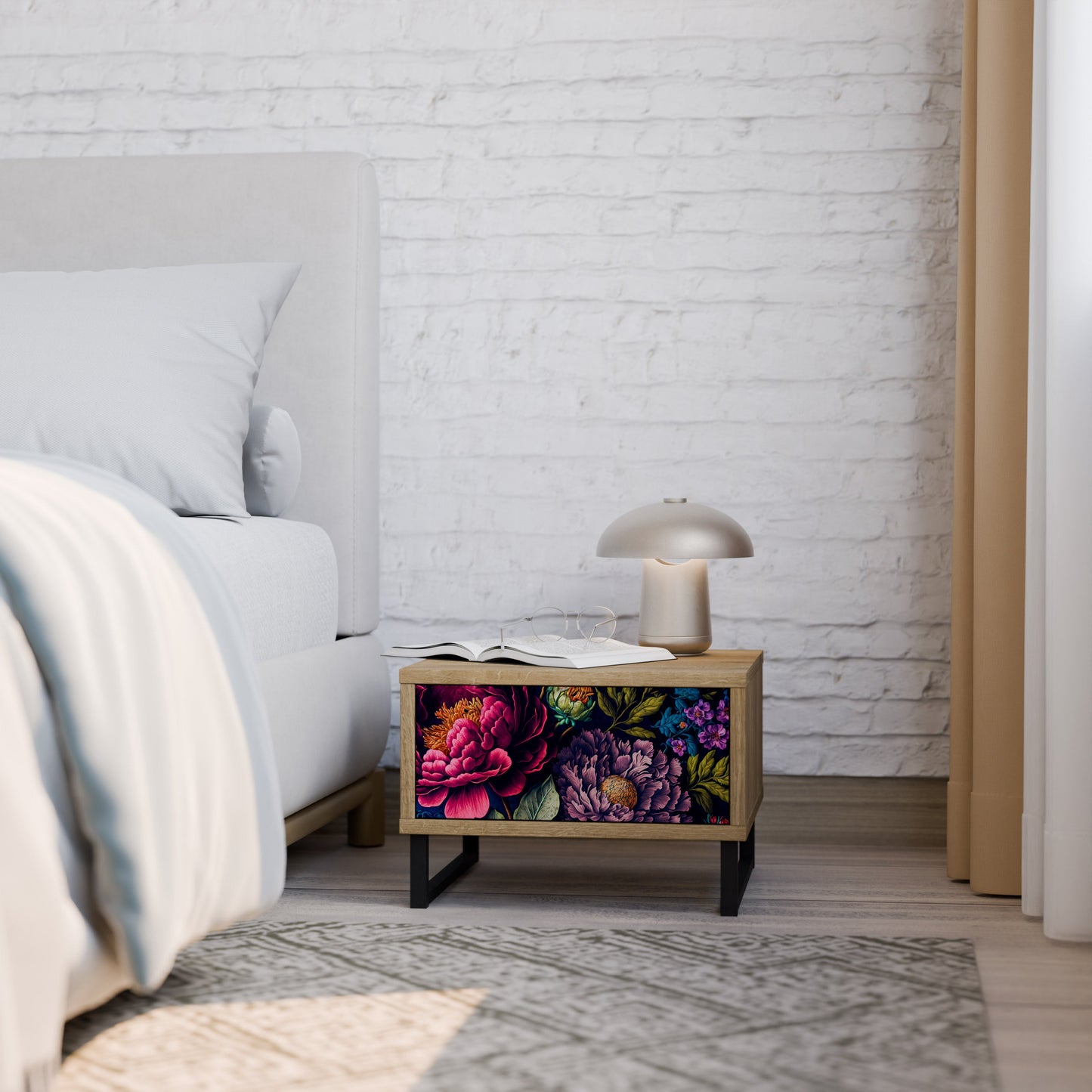 Comodino BLOOMING ELEGANCE in effetto rovere