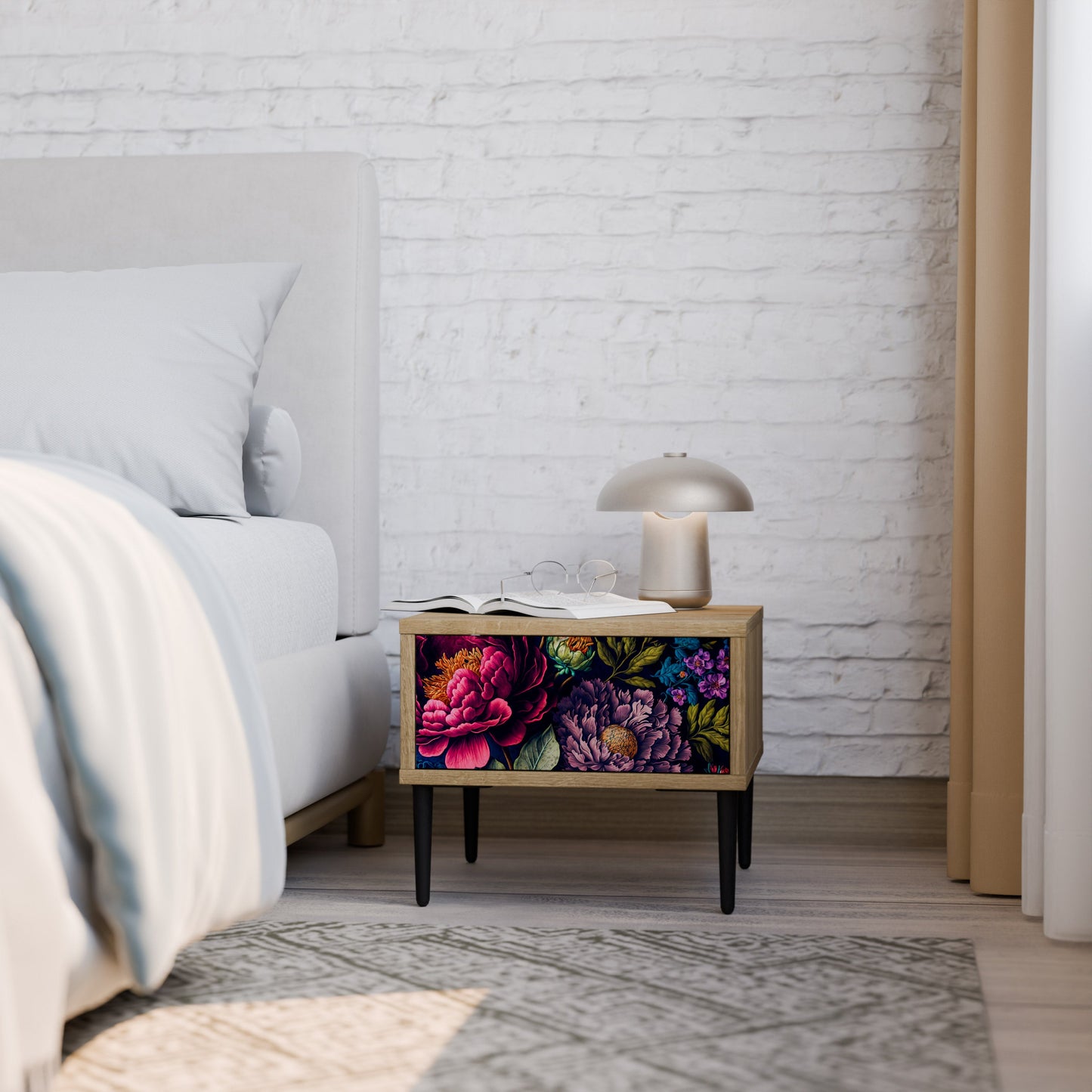 Comodino BLOOMING ELEGANCE in effetto rovere