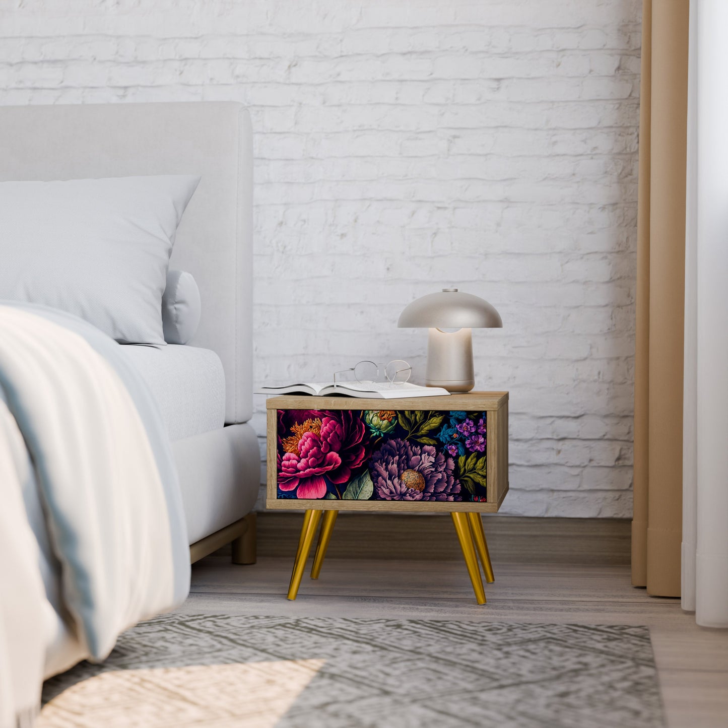Comodino BLOOMING ELEGANCE in effetto rovere