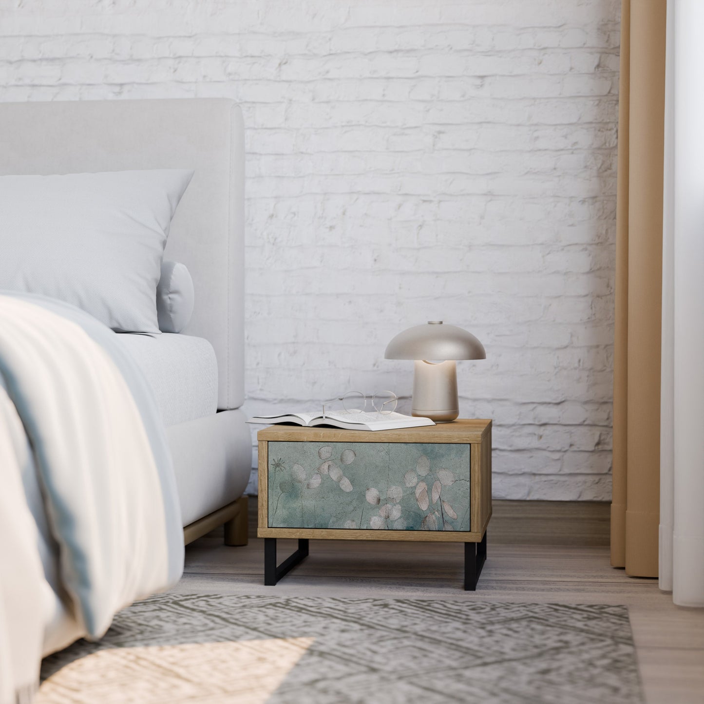 Comodino NIGHT LADY in effetto rovere