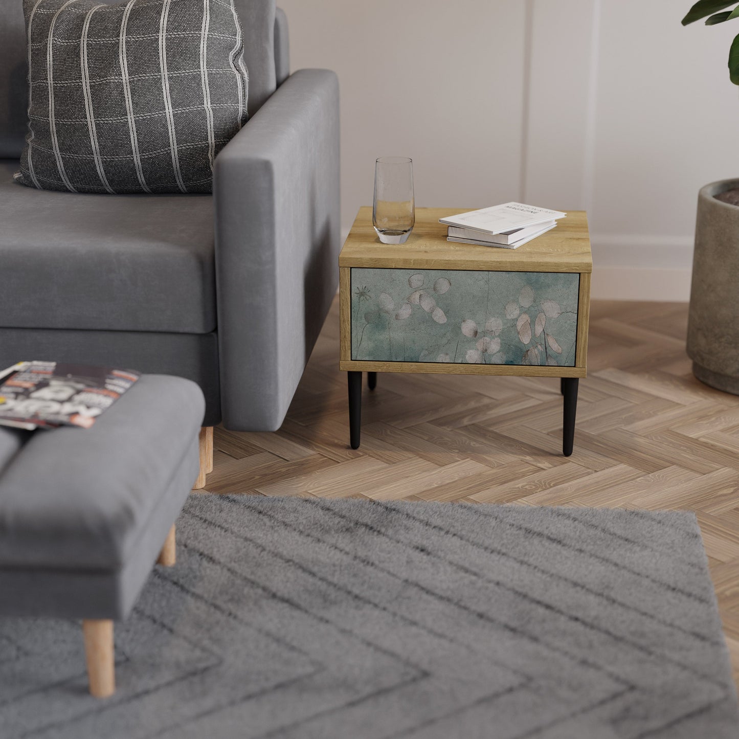 Comodino NIGHT LADY in effetto rovere