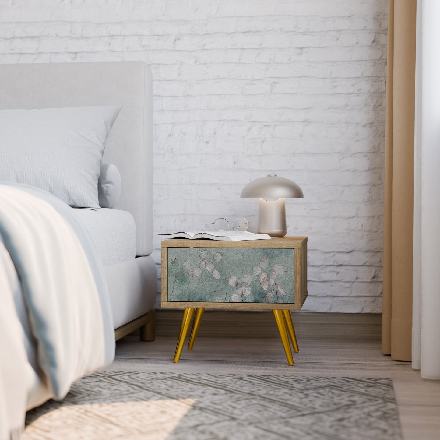 Comodino NIGHT LADY in effetto rovere