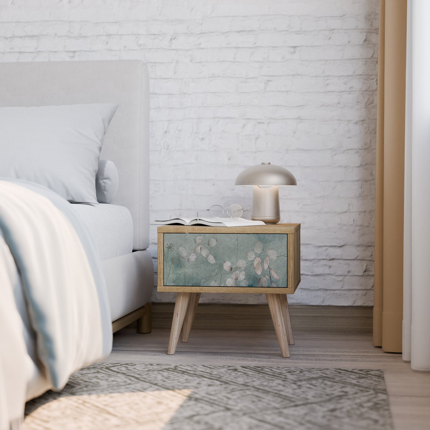 Comodino NIGHT LADY in effetto rovere