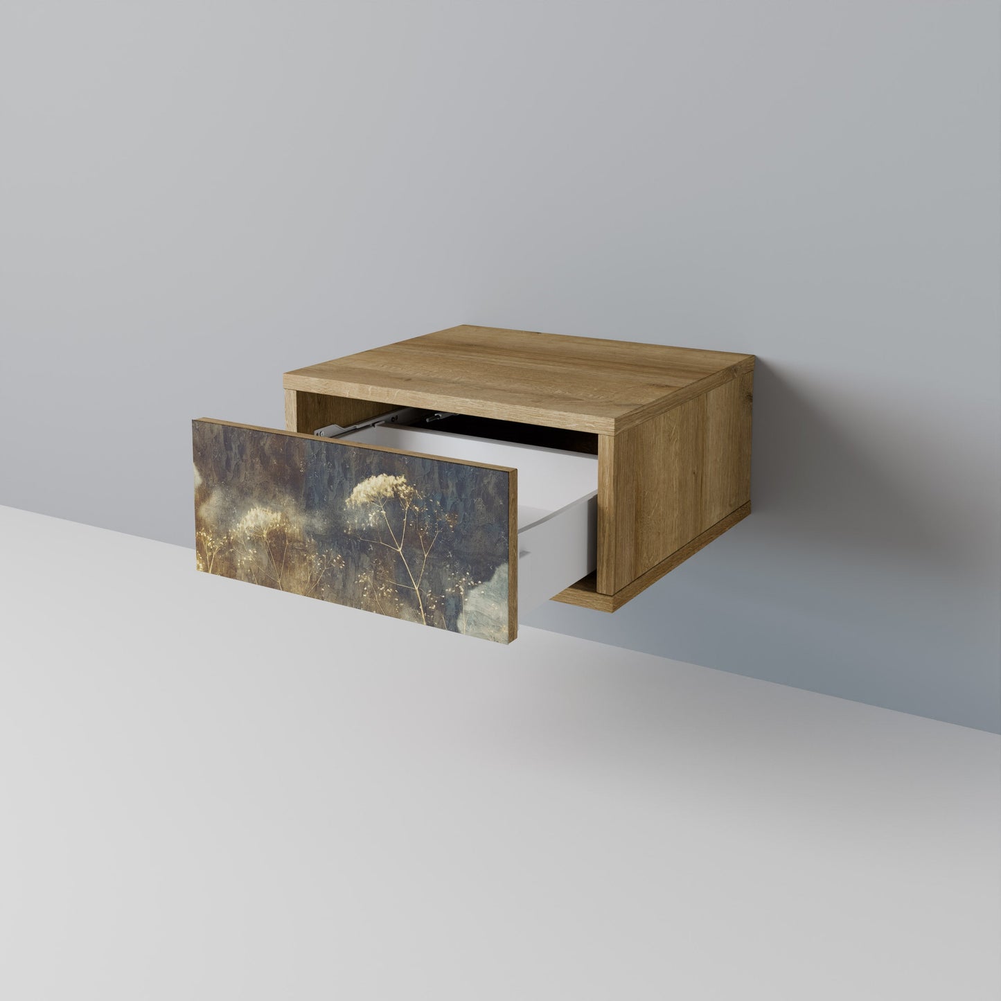 Comodino GENTLE POWER in effetto rovere