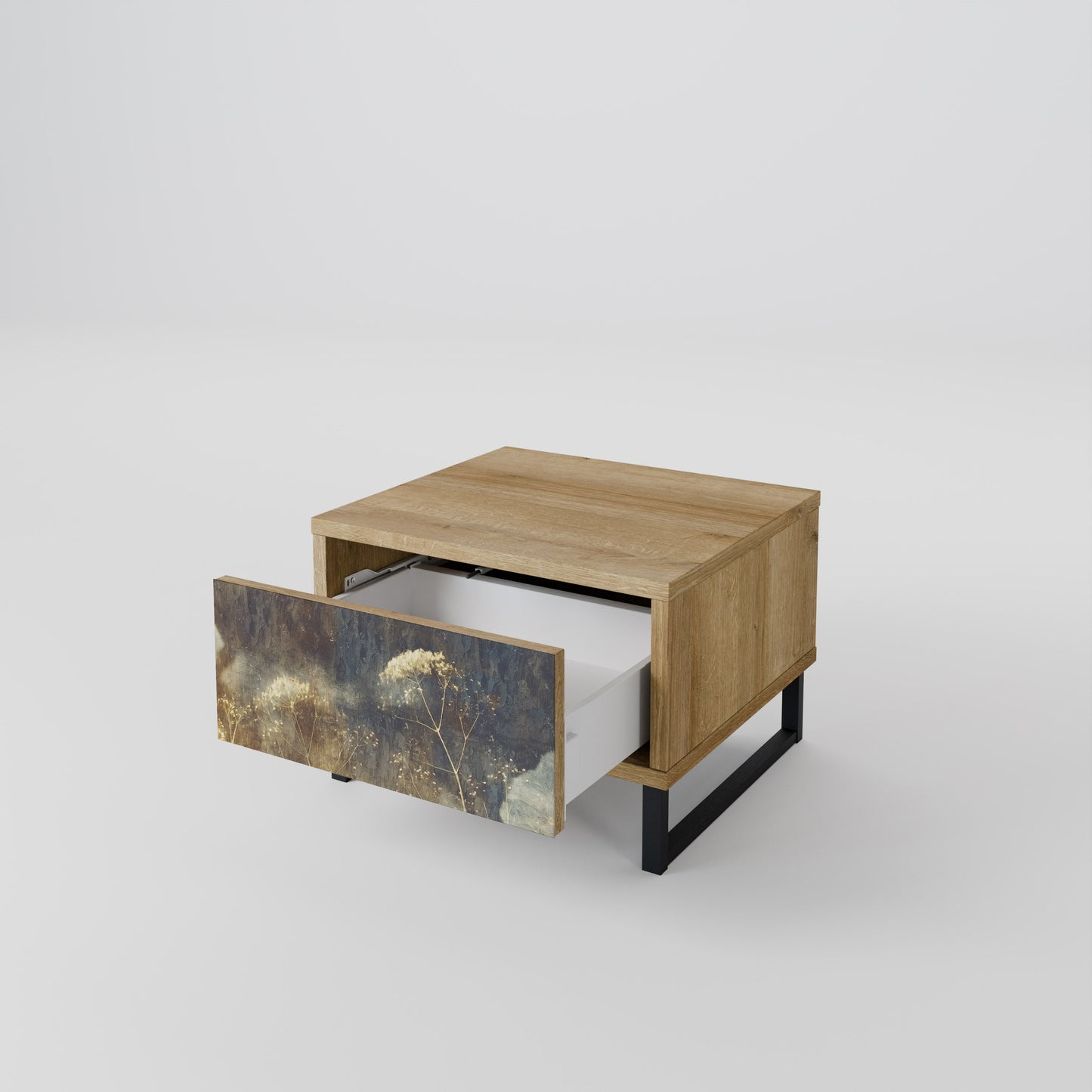 Comodino GENTLE POWER in effetto rovere