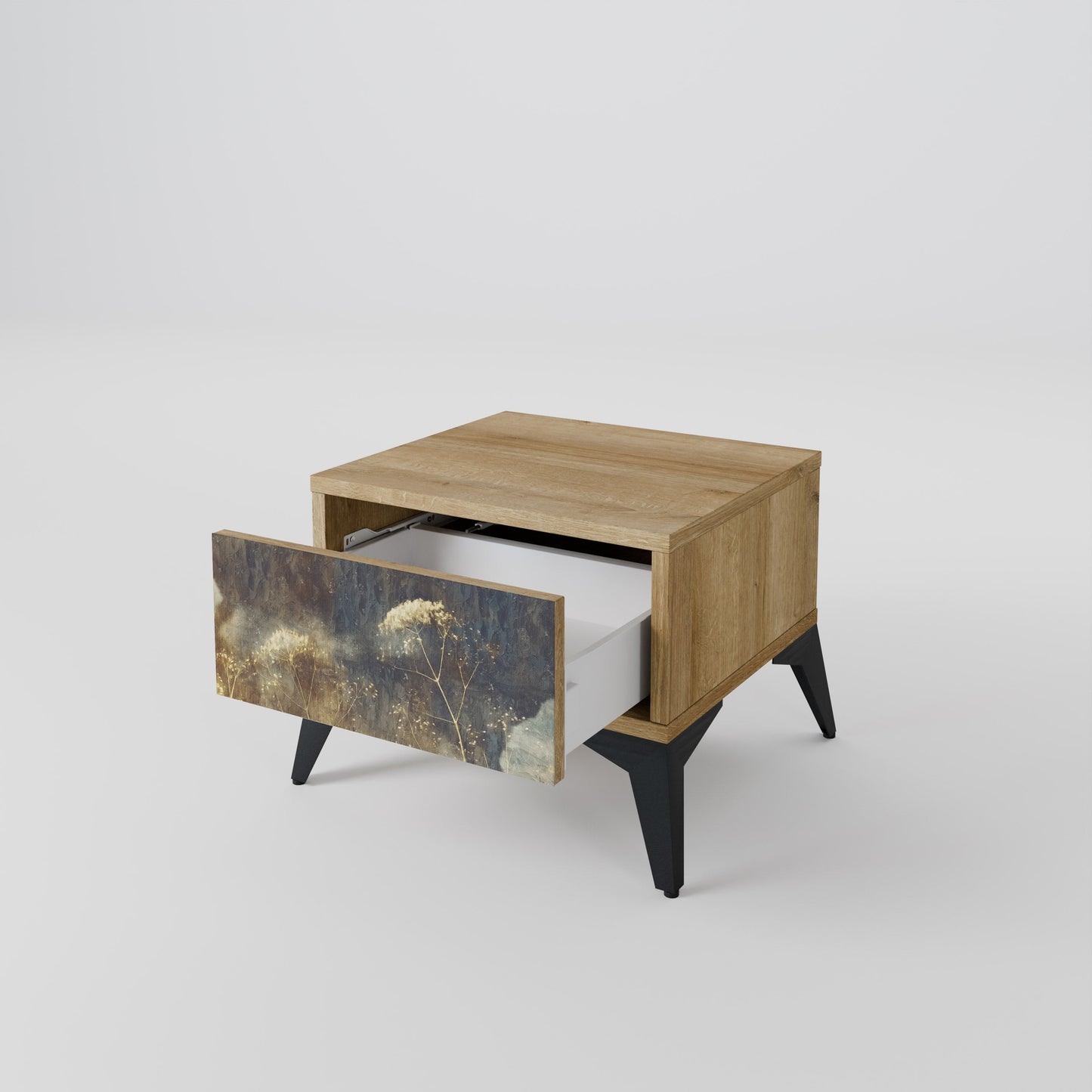 Comodino GENTLE POWER in effetto rovere
