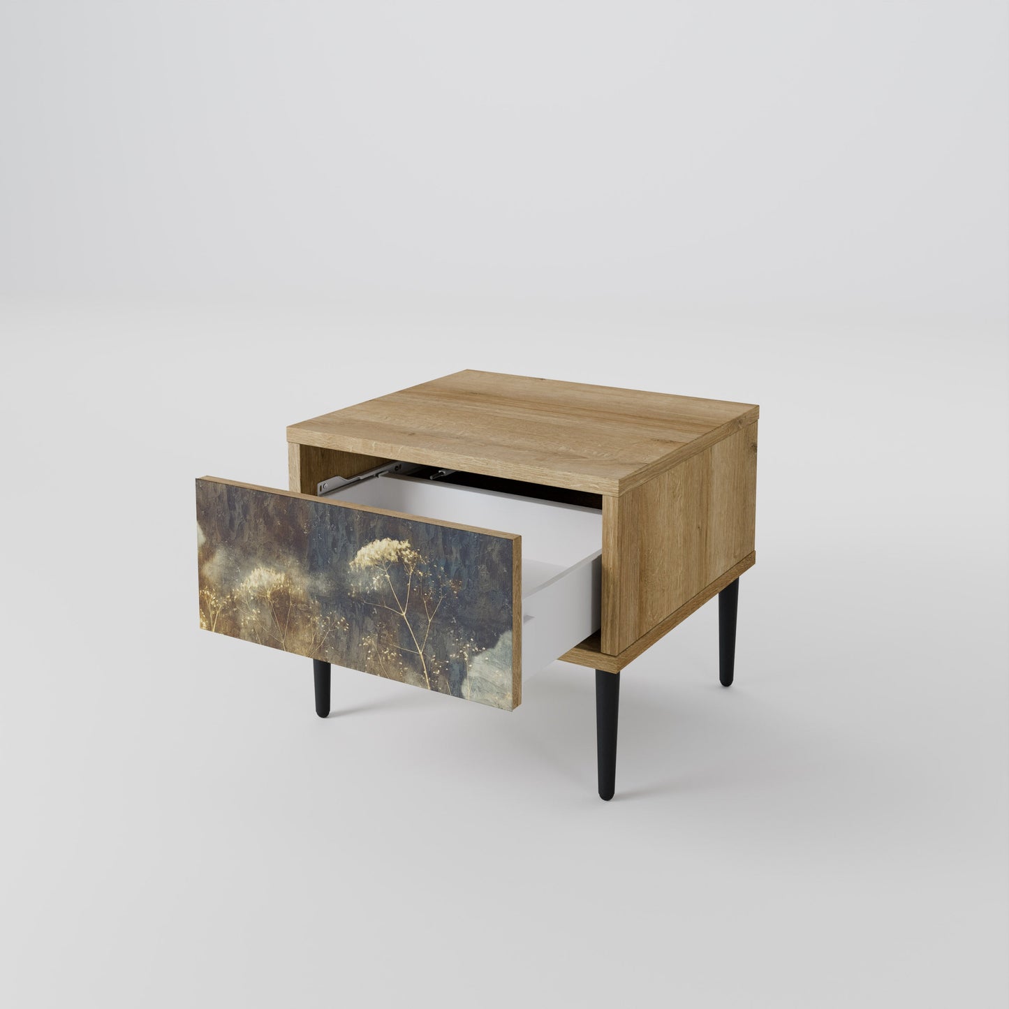 Comodino GENTLE POWER in effetto rovere
