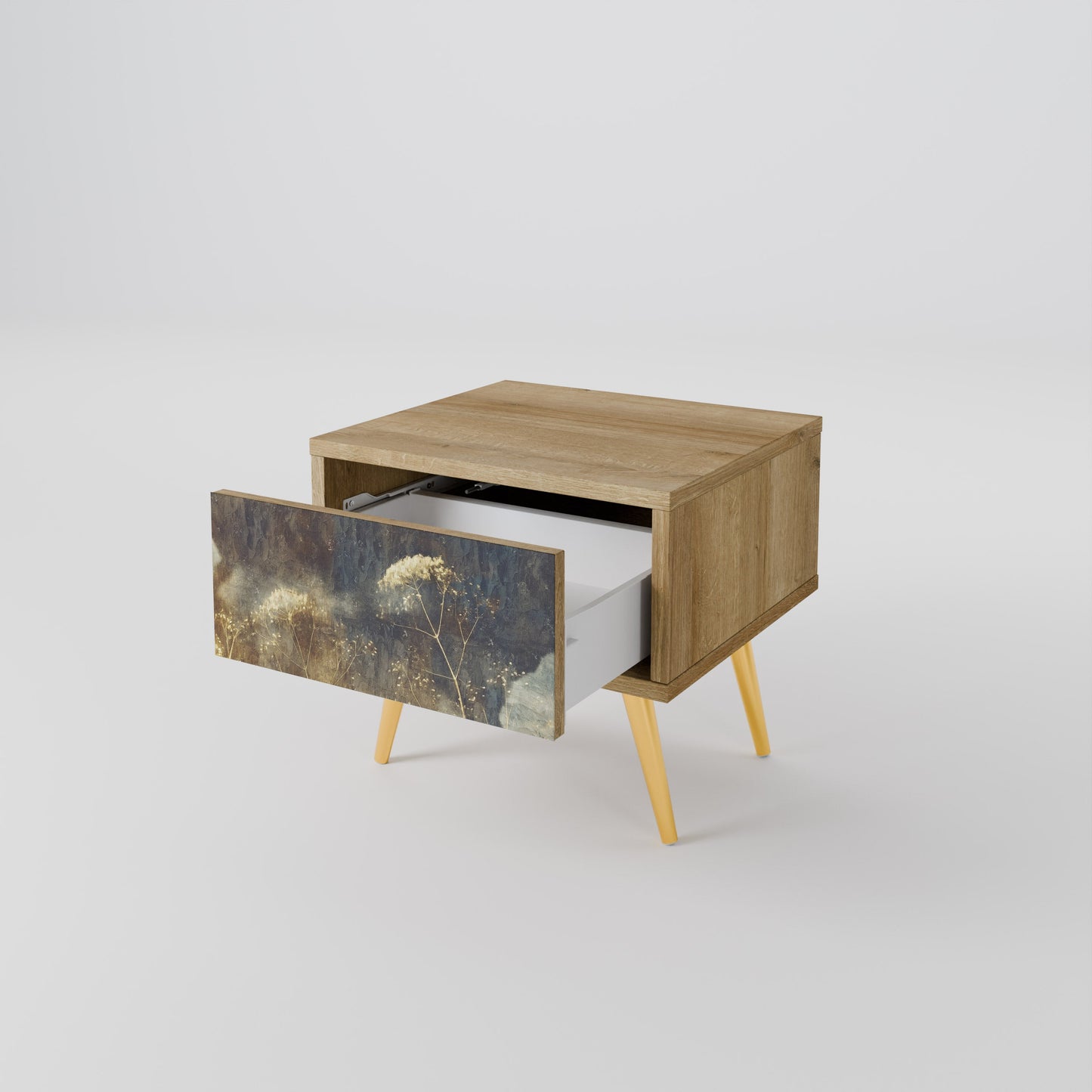 Comodino GENTLE POWER in effetto rovere