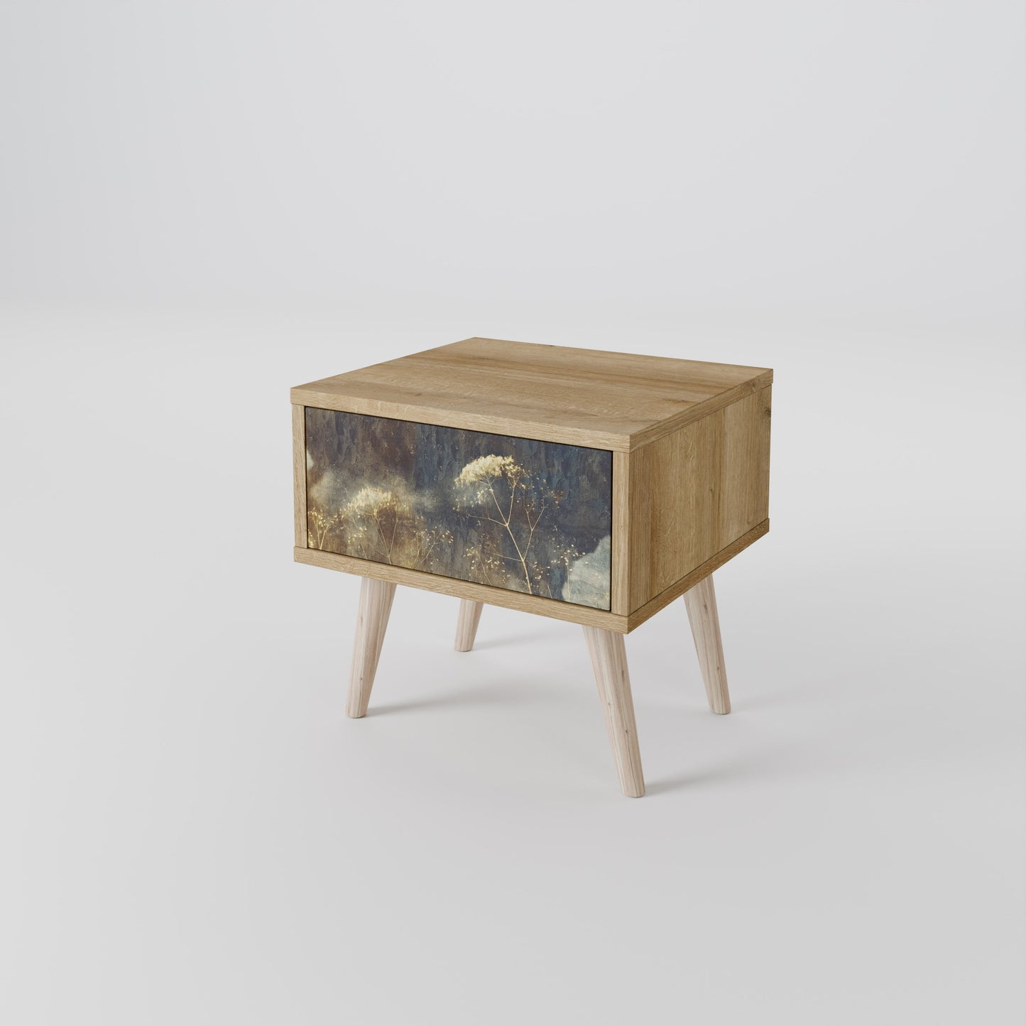 Comodino GENTLE POWER in effetto rovere