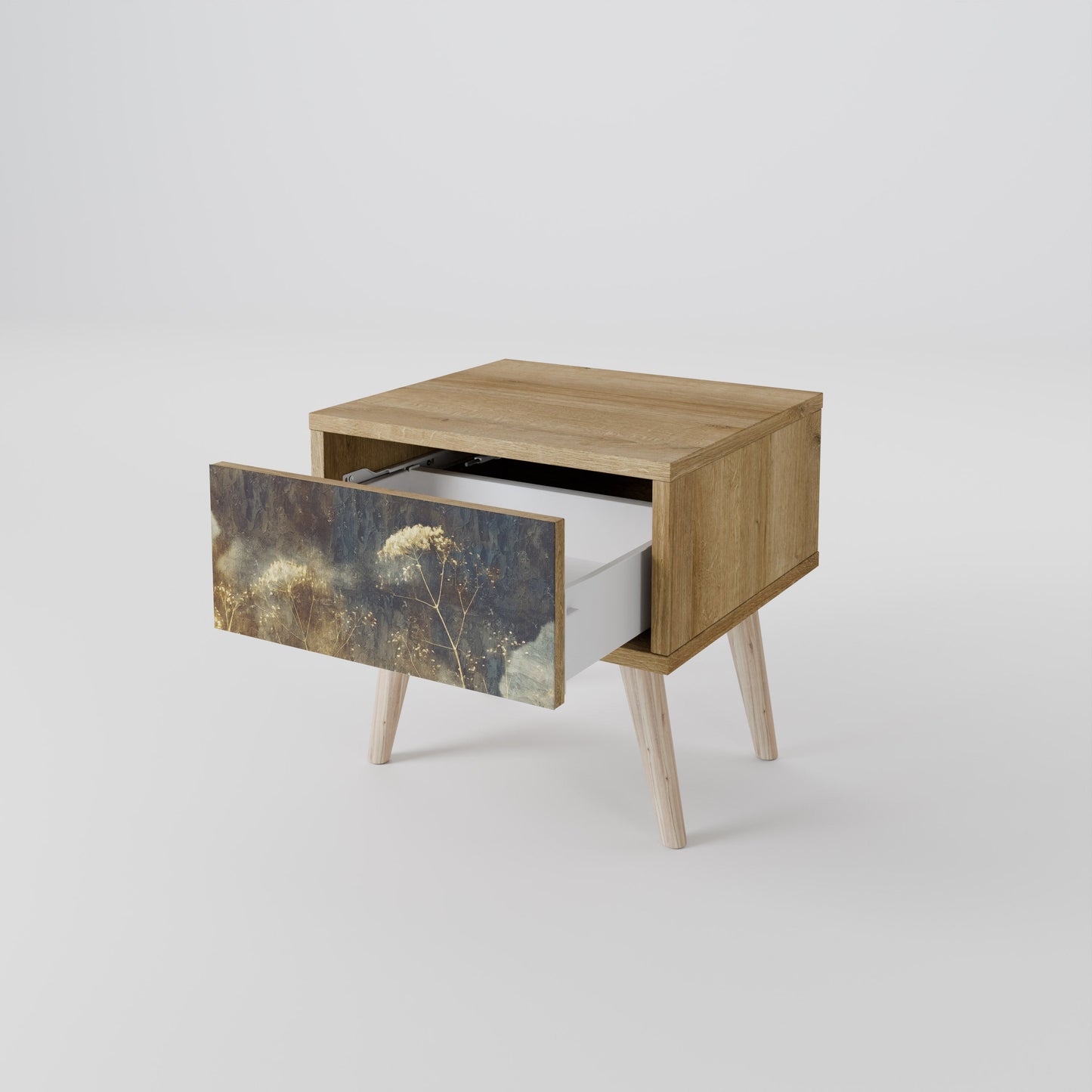 Comodino GENTLE POWER in effetto rovere