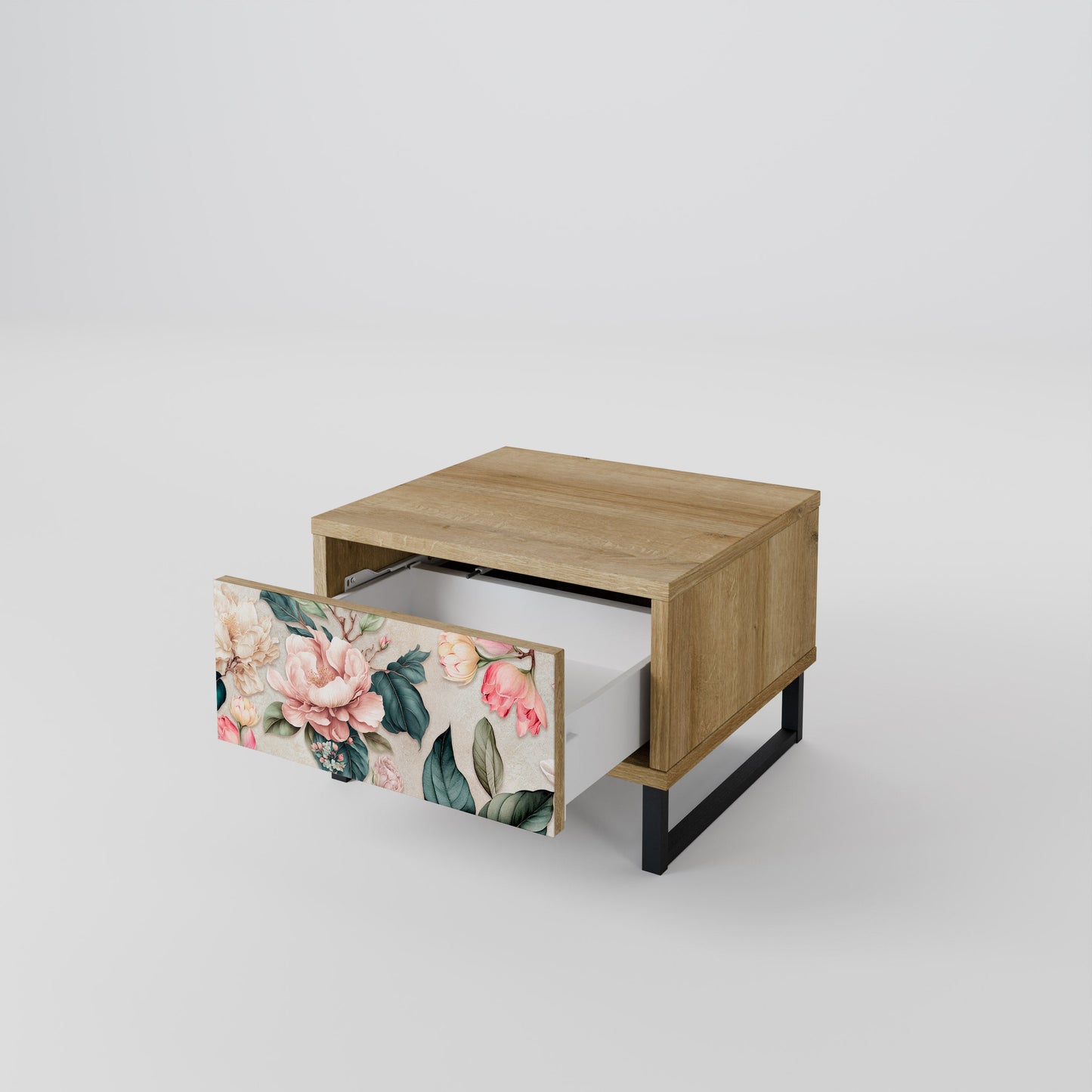 Comodino FLORAL GRACE in effetto rovere