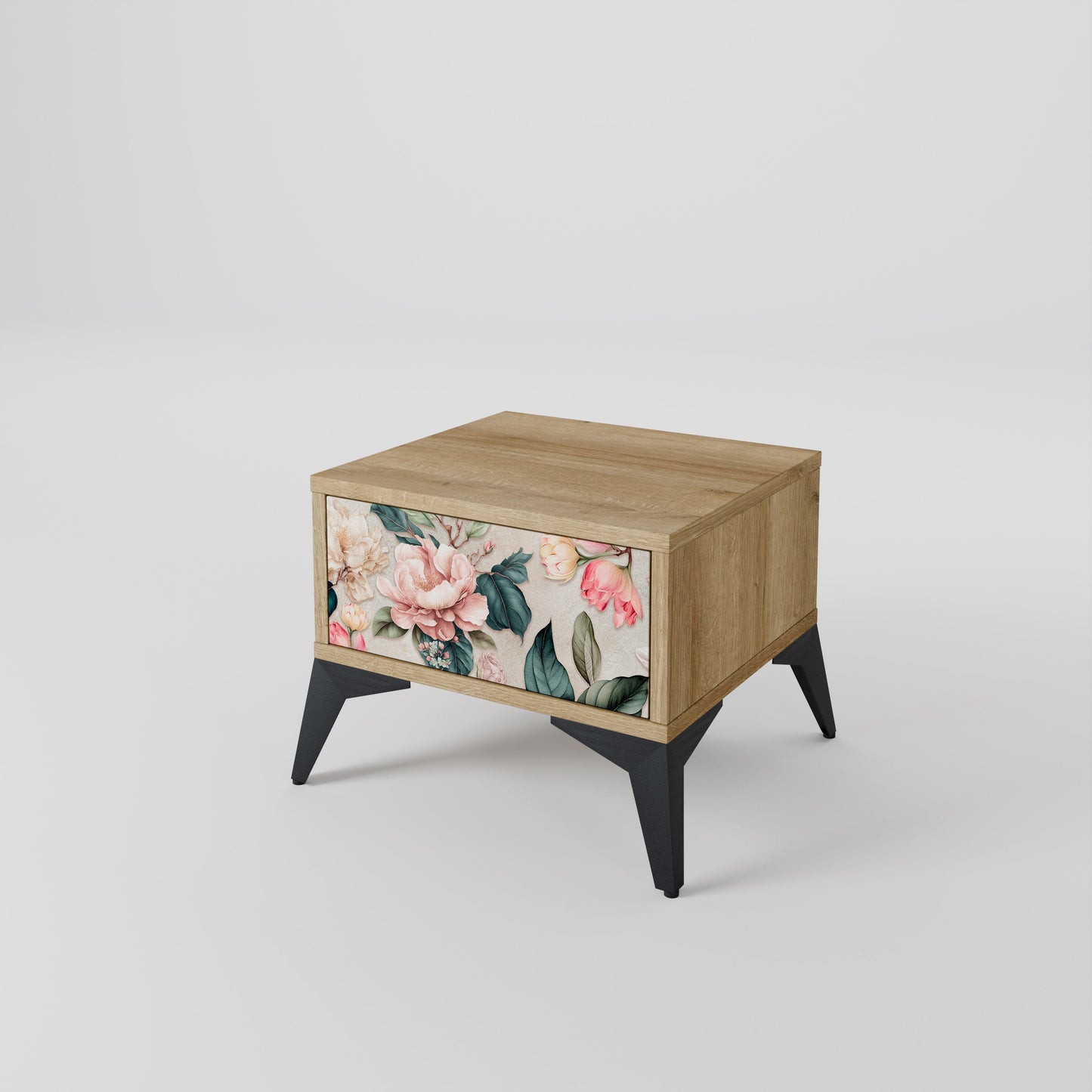 Comodino FLORAL GRACE in effetto rovere