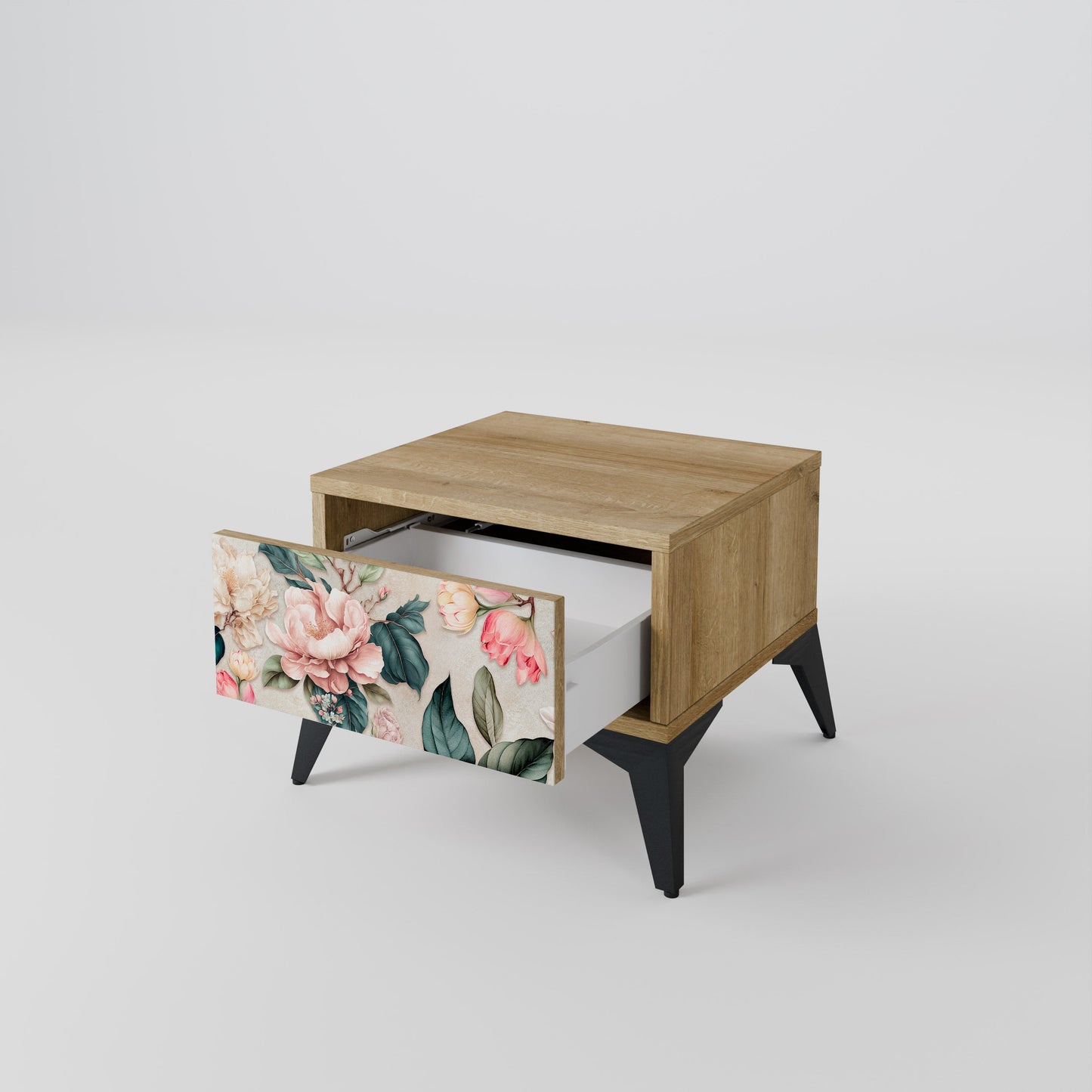 Comodino FLORAL GRACE in effetto rovere