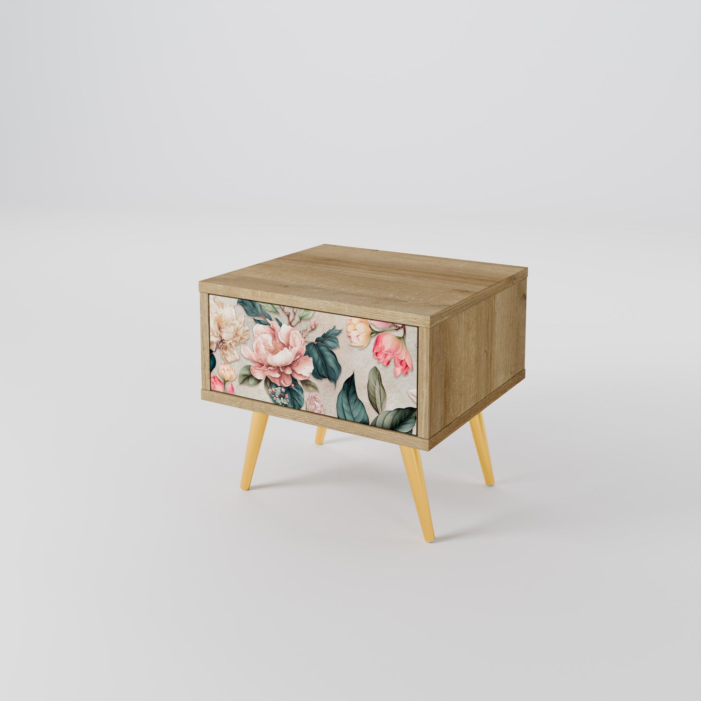 Comodino FLORAL GRACE in effetto rovere