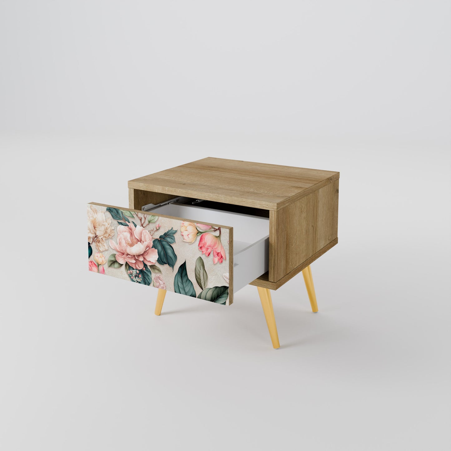 Comodino FLORAL GRACE in effetto rovere