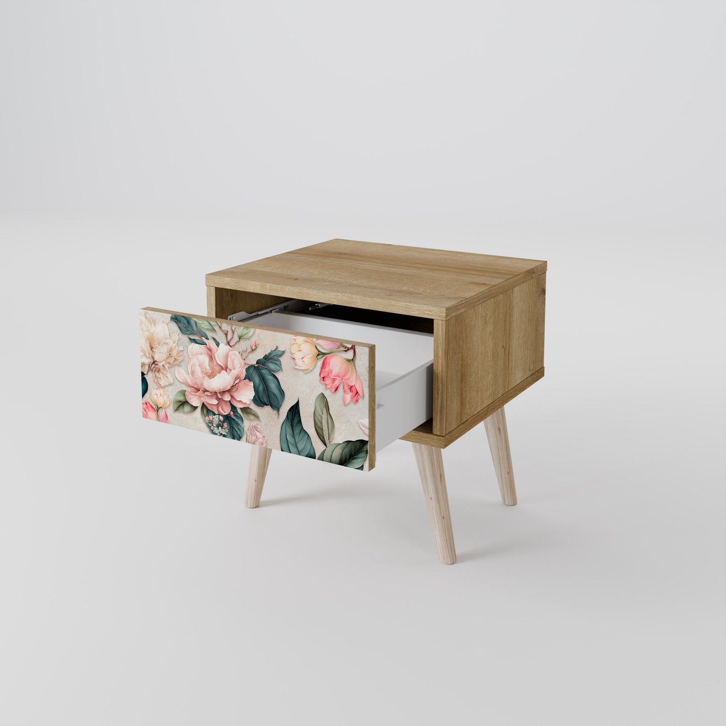 Comodino FLORAL GRACE in effetto rovere
