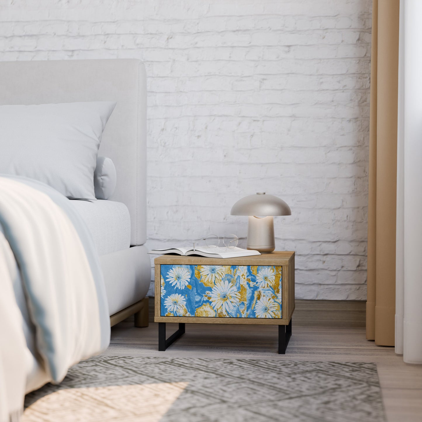 Comodino DAISY LUXE effetto rovere