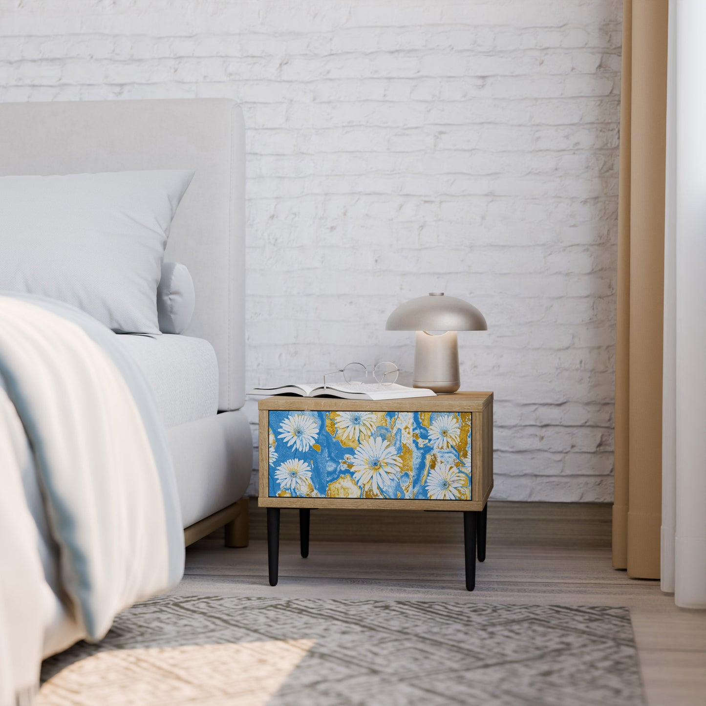 Comodino DAISY LUXE effetto rovere
