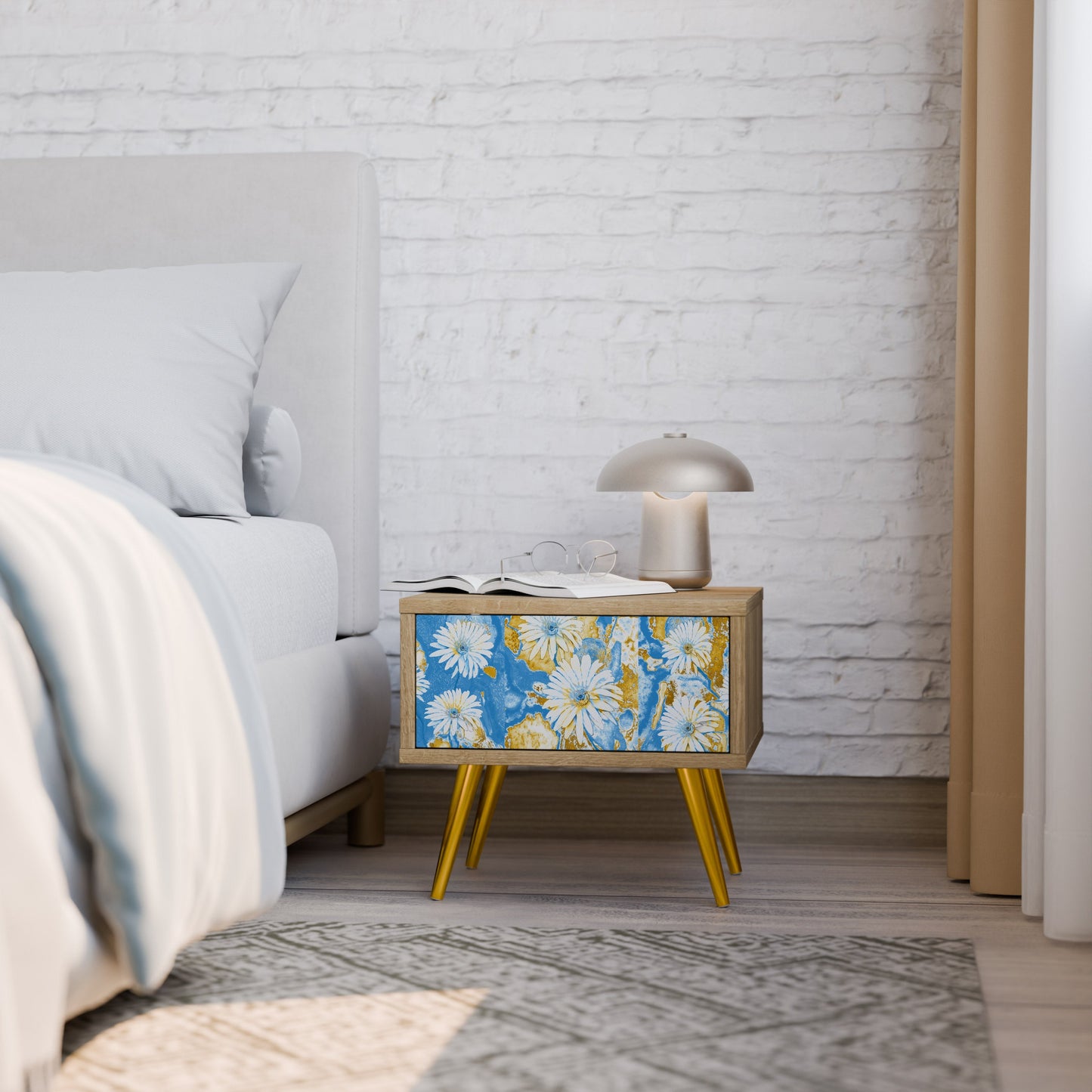 Comodino DAISY LUXE effetto rovere