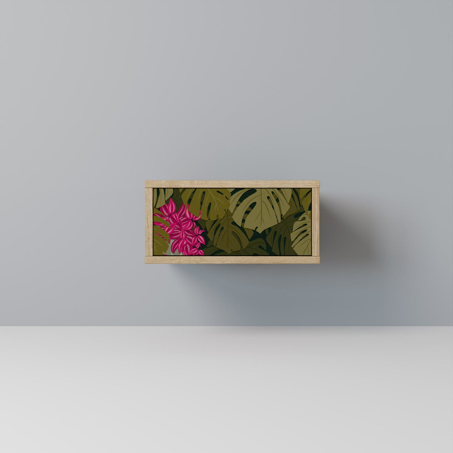Comodino TROPICAL BEAUTY in effetto rovere