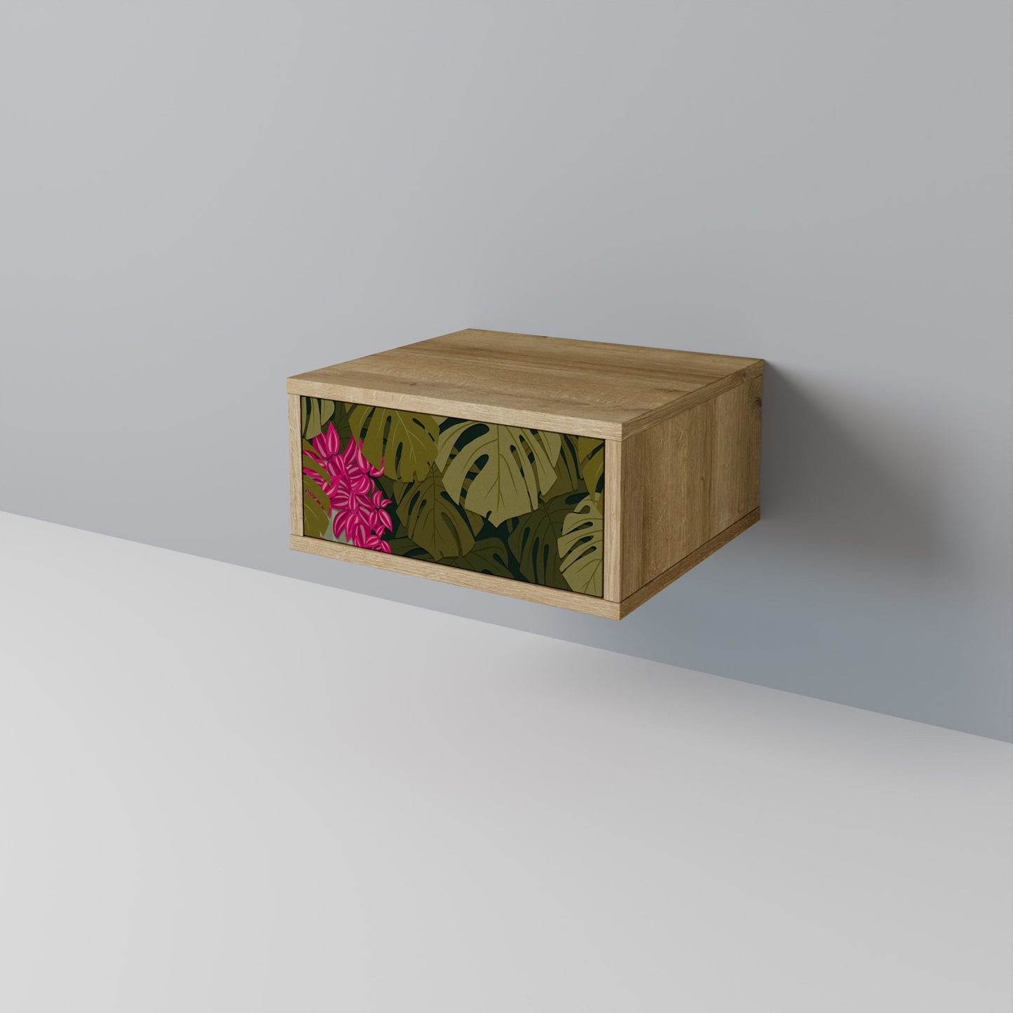 Comodino TROPICAL BEAUTY in effetto rovere