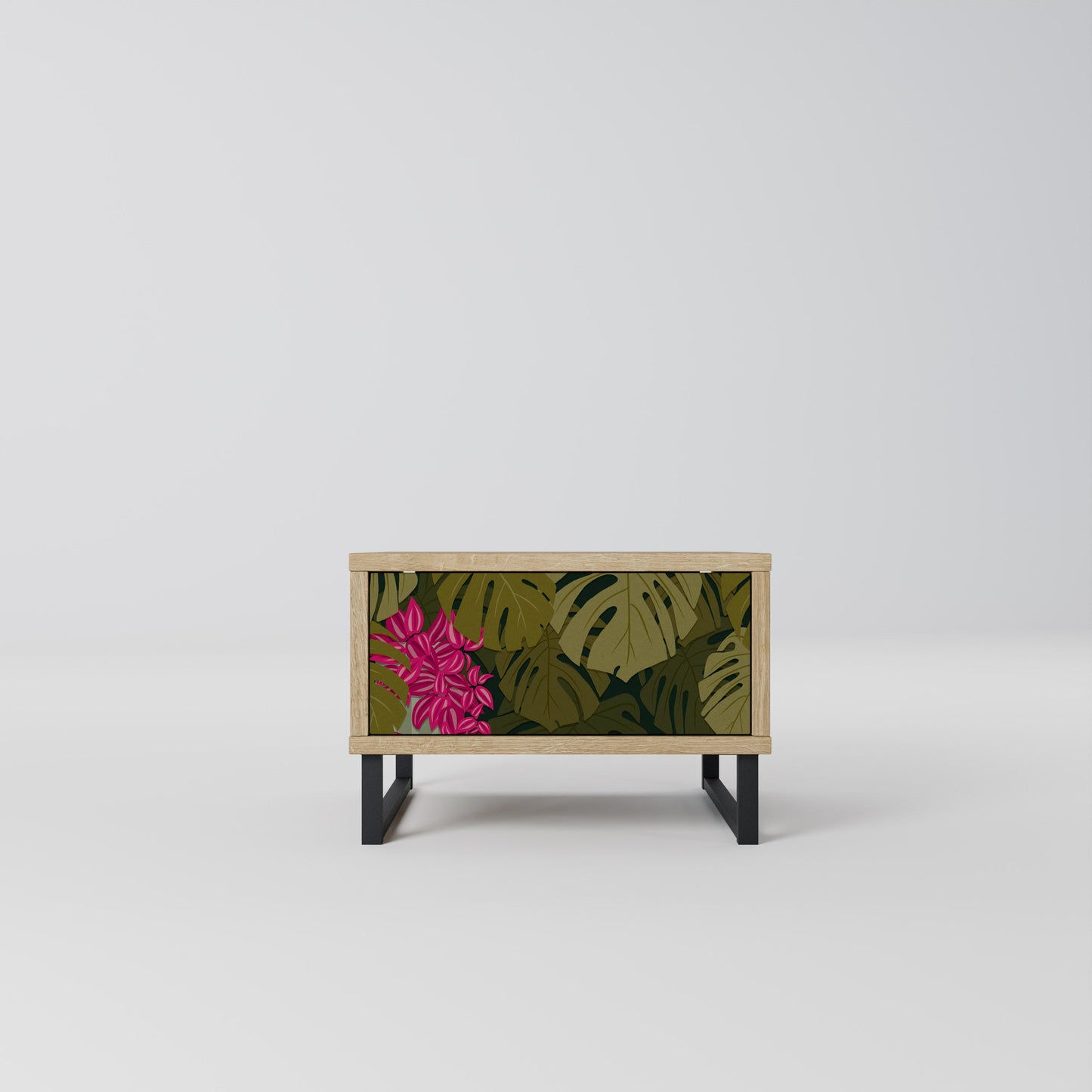 Comodino TROPICAL BEAUTY in effetto rovere