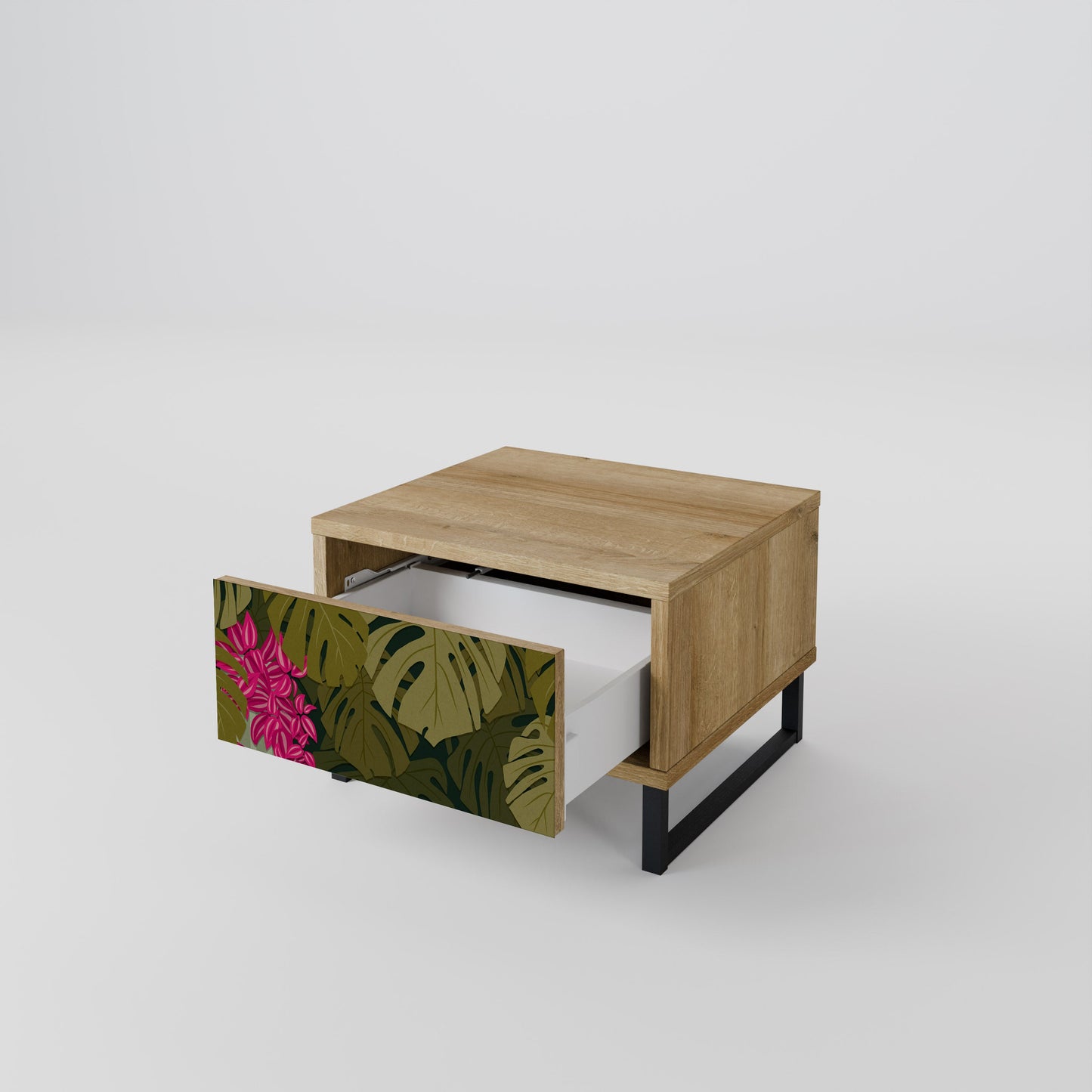 Comodino TROPICAL BEAUTY in effetto rovere